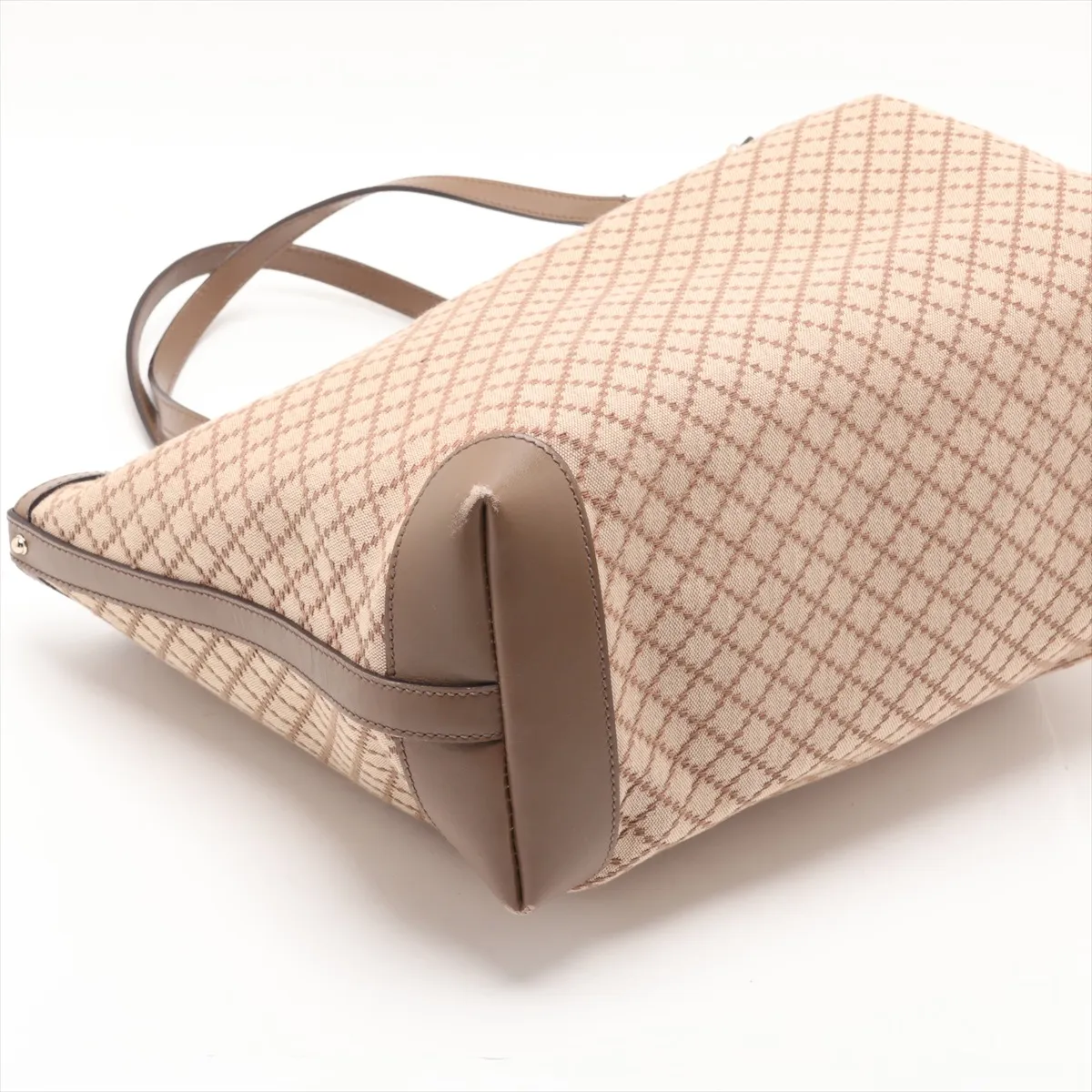 Diamante 247209 Canvas x Leather Tote Bag Beige x Brown — view 4