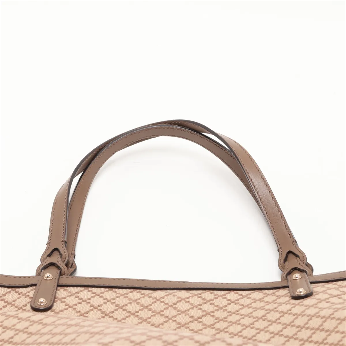 Diamante 247209 Canvas x Leather Tote Bag Beige x Brown — view 6