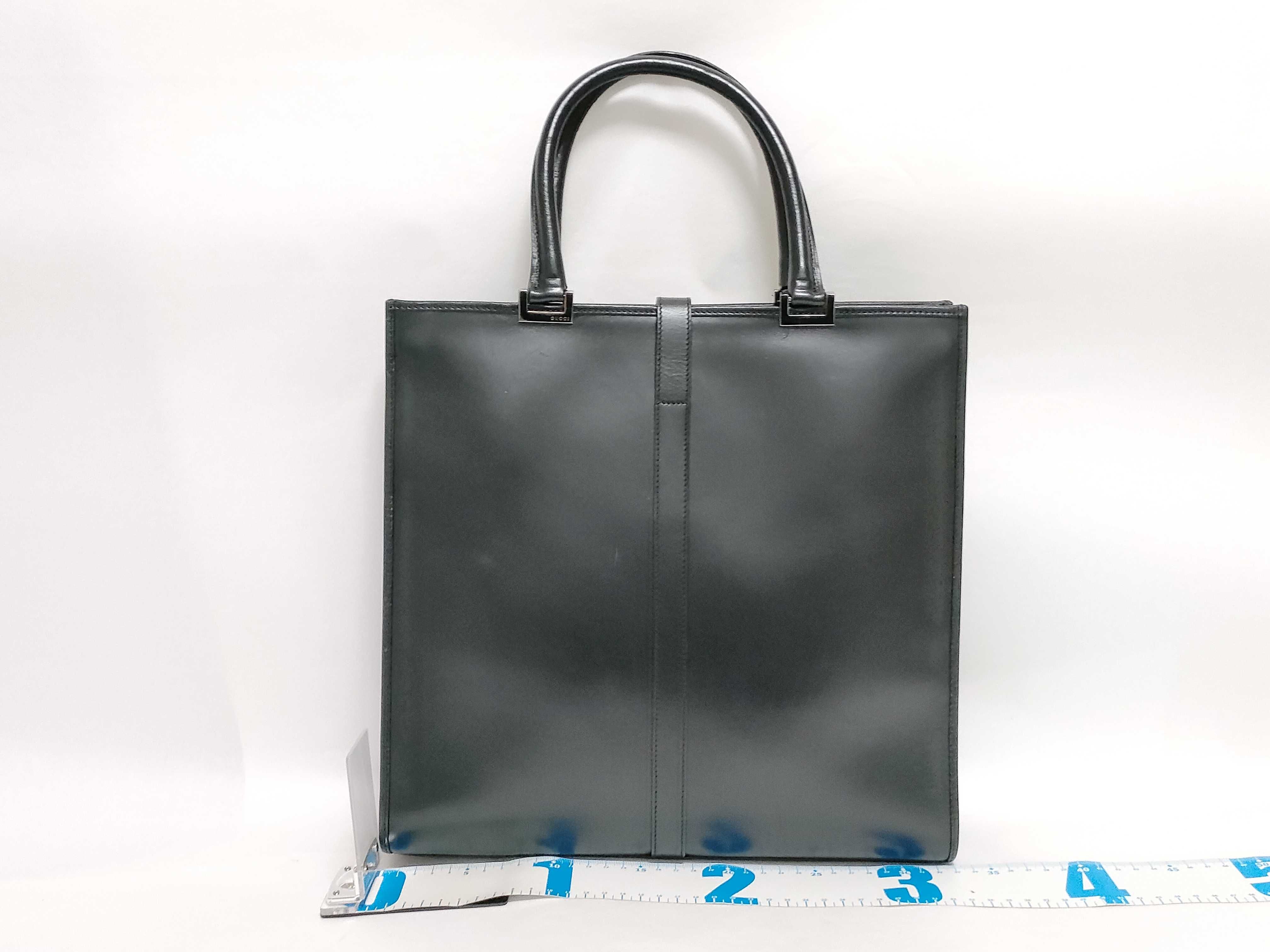 Jackie Leather Tote Bag (Black) — view 2