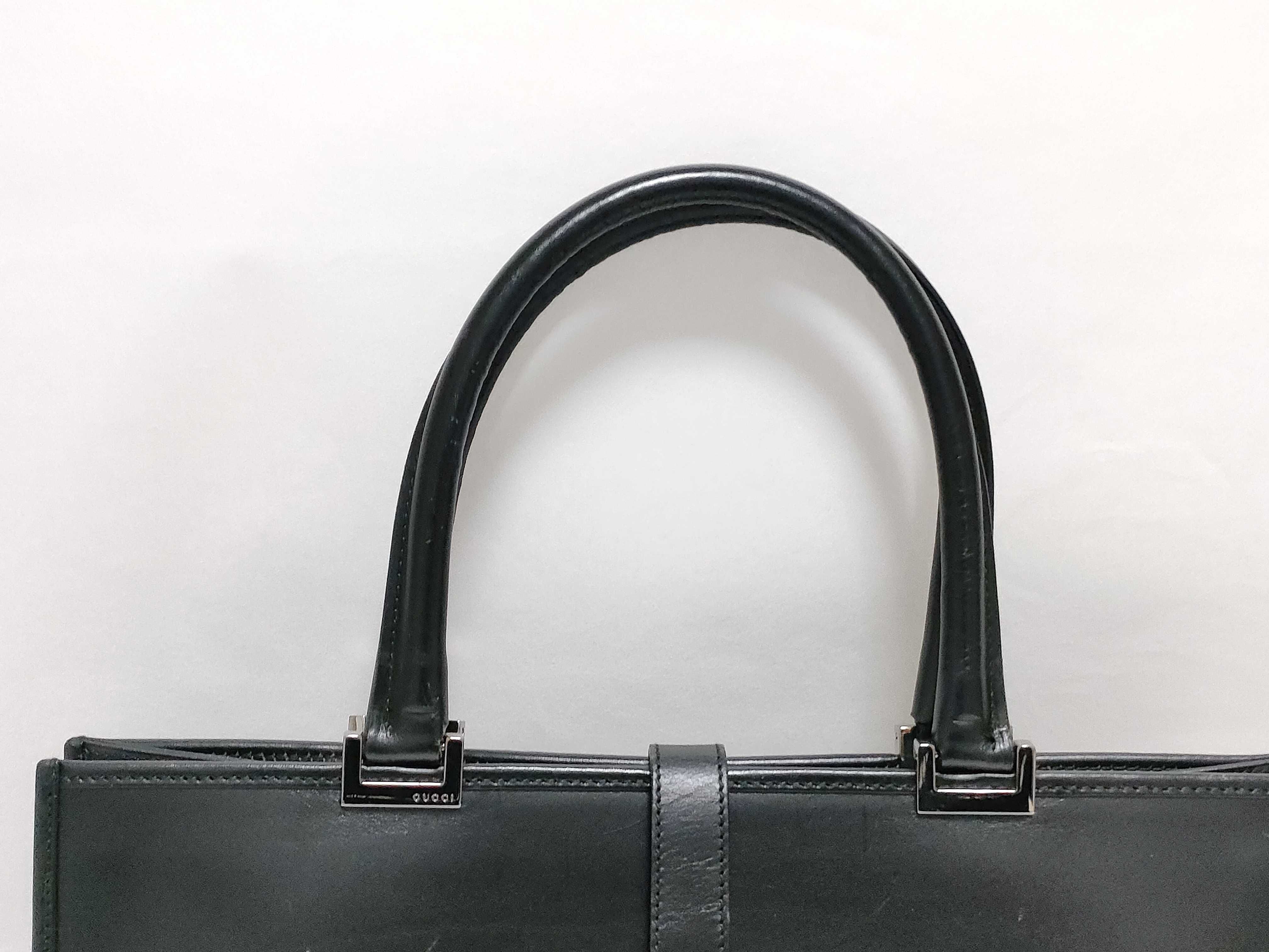 Jackie Leather Tote Bag (Black) — view 3