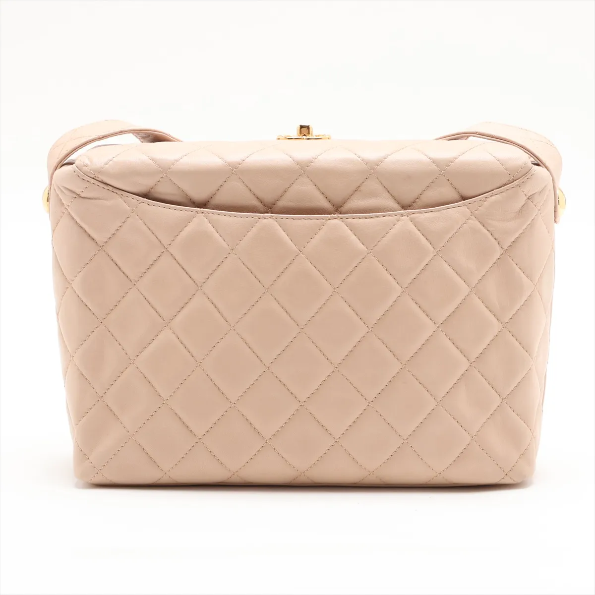 Matelassé Lambskin Shoulder Bag, Beige, Gold Hardware, Item No. 2322993 (Serial Number 2) — view 2