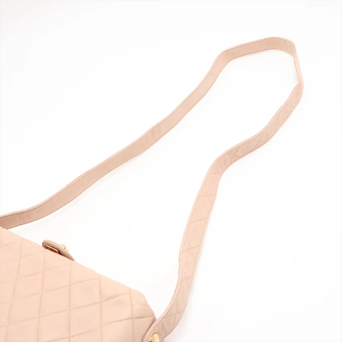Matelassé Lambskin Shoulder Bag, Beige, Gold Hardware, Item No. 2322993 (Serial Number 2) — view 5
