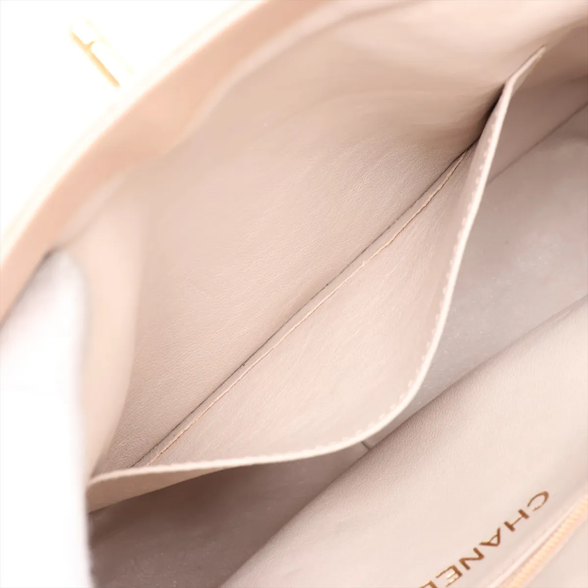 Matelassé Lambskin Shoulder Bag, Beige, Gold Hardware, Item No. 2322993 (Serial Number 2) — view 8