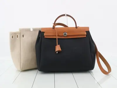 Herbag PM Officier, black, silver hardware, D stamp, 30 x 28 x 11 cm