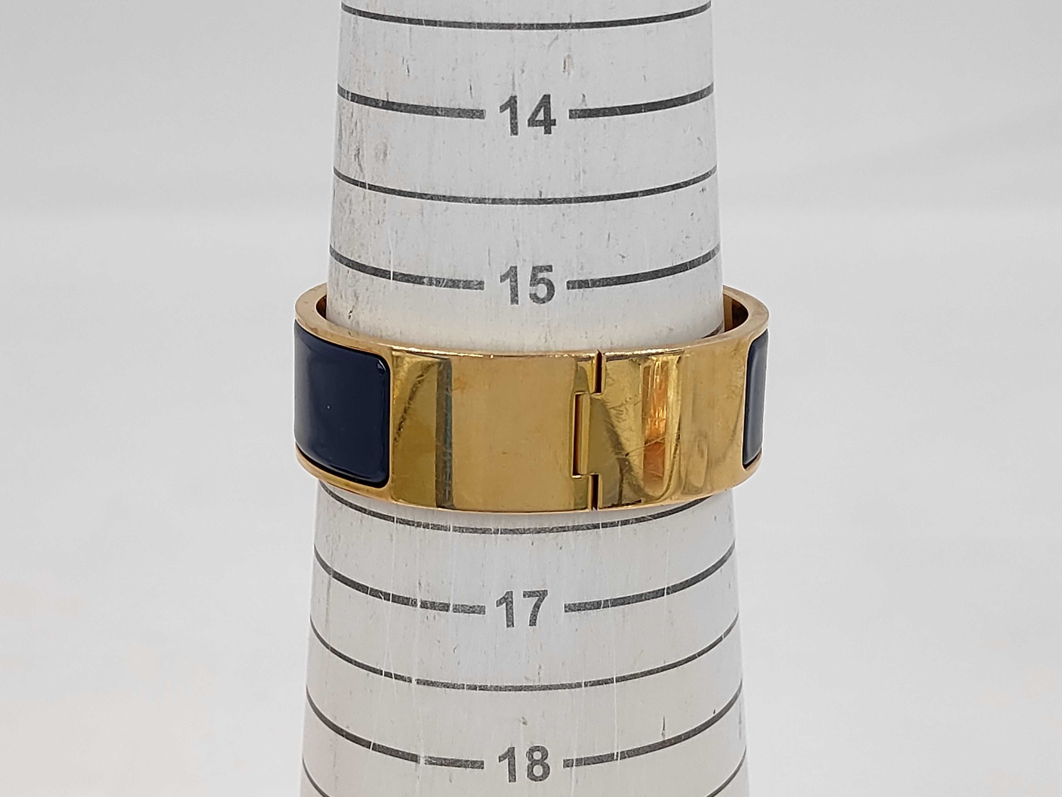 Navy Enamel GP Hardware Click H Bracelet/Bangle — view 6