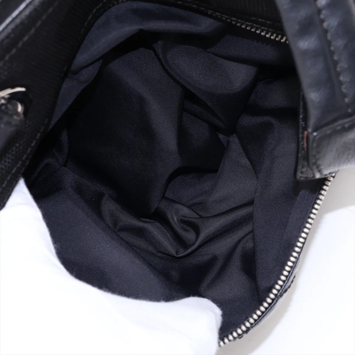 Paris Biarritz GM Coated Canvas Tote Bag, Black with Silver Hardware, 12508996, Serial Number 12 — view 12