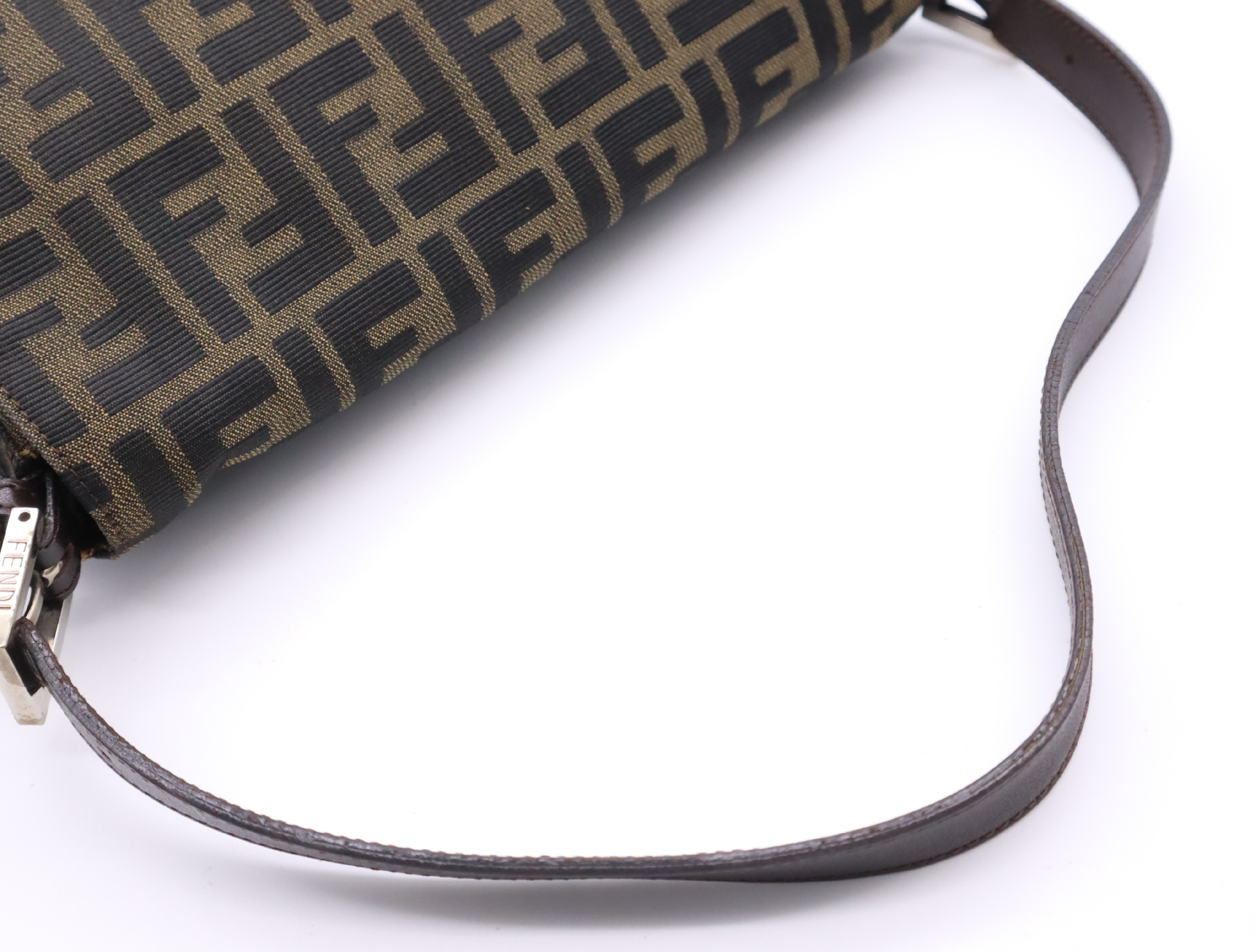 26325 Canvas/Leather Mamma Bucket Zucca One-Shoulder Bag Khaki Brown Shoulder Bag — view 10