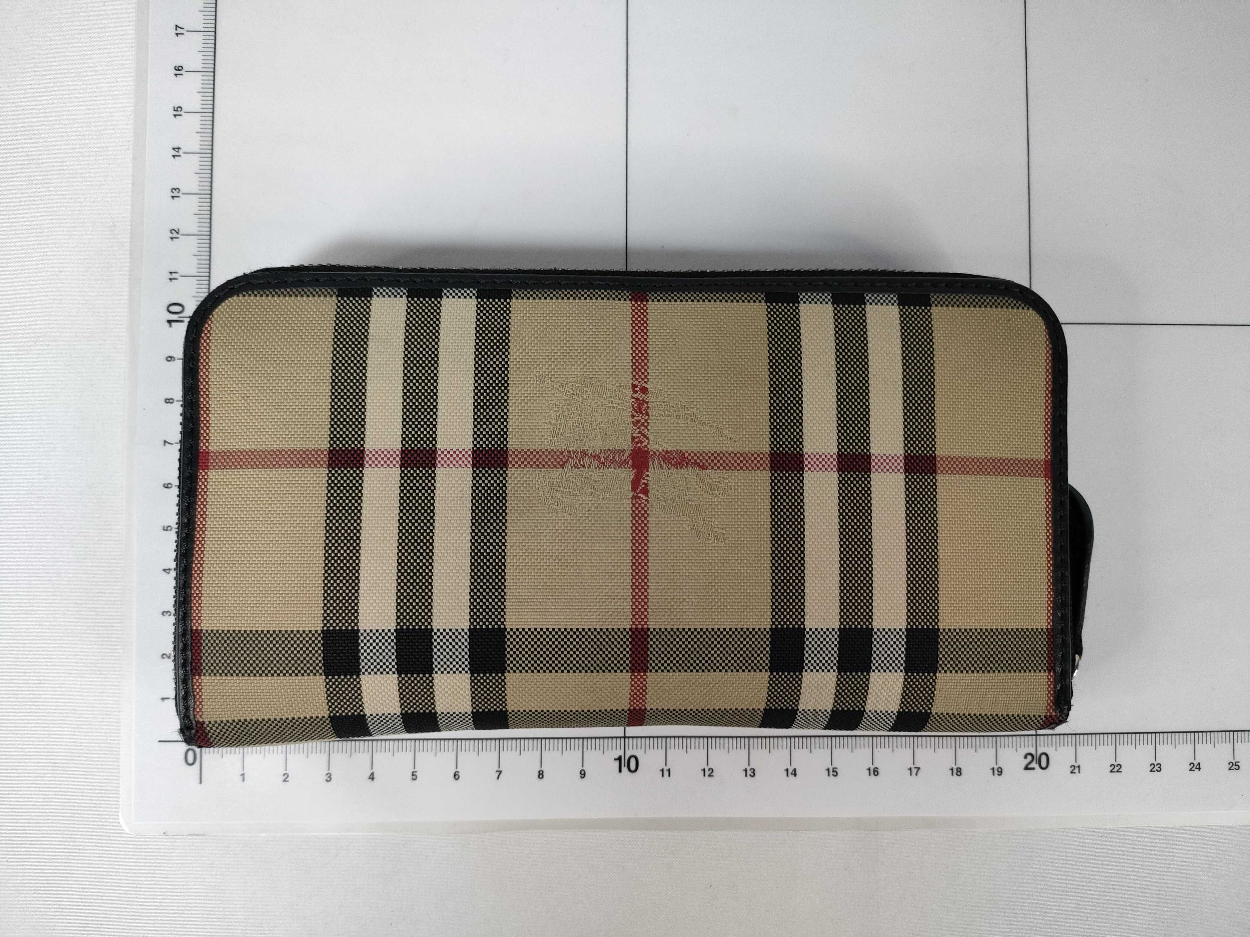 Check/Leather Long Wallet — view 2