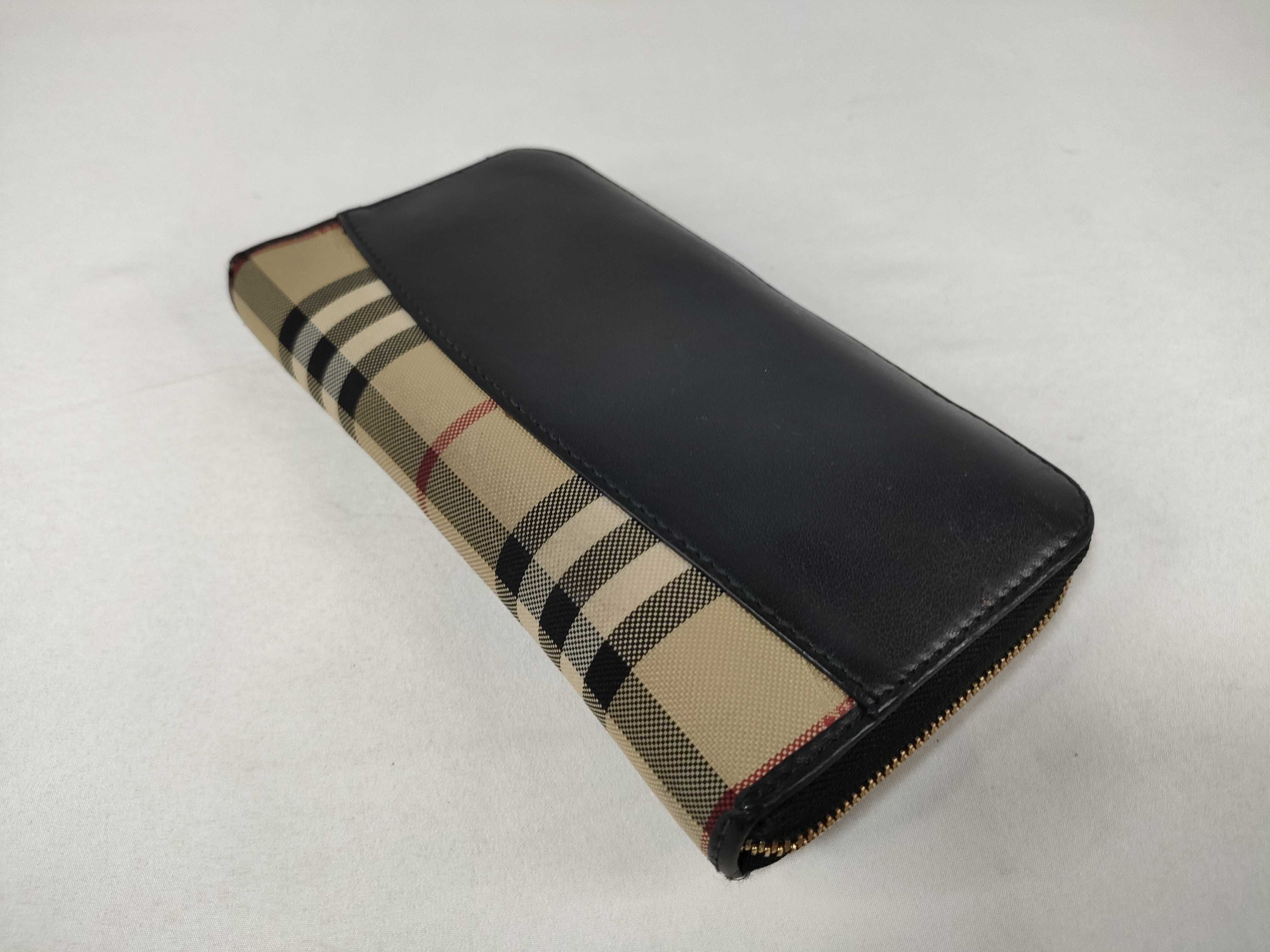 Check/Leather Long Wallet — view 4