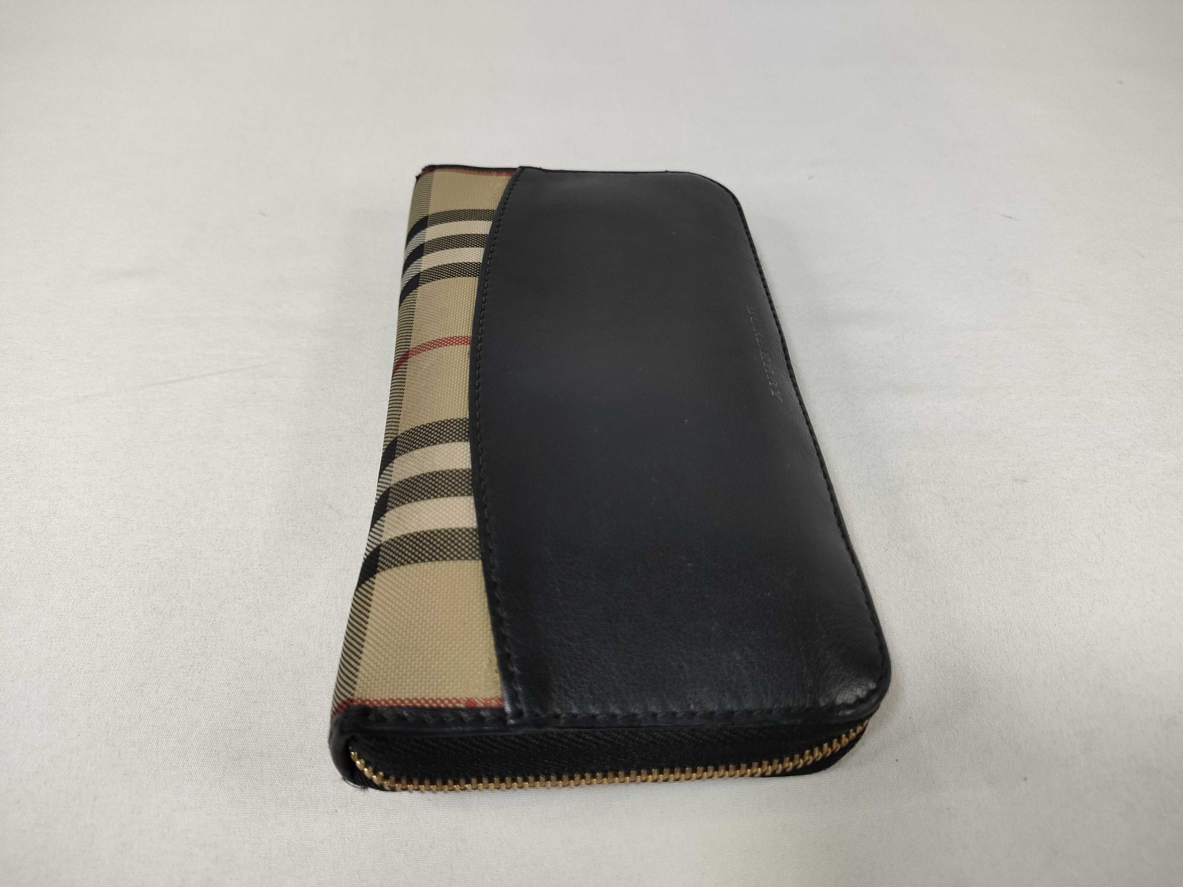 Check/Leather Long Wallet — view 5