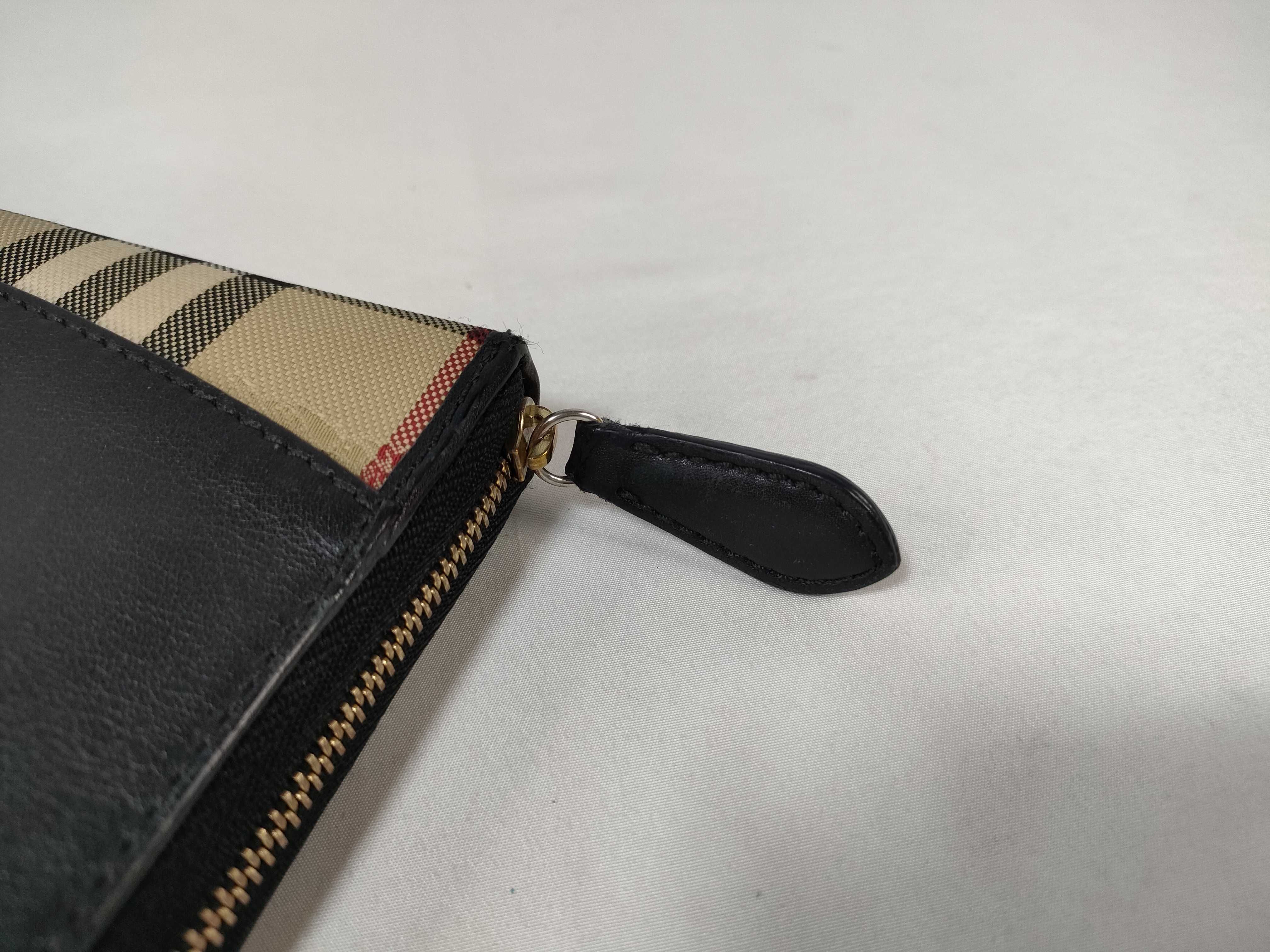 Check/Leather Long Wallet — view 7