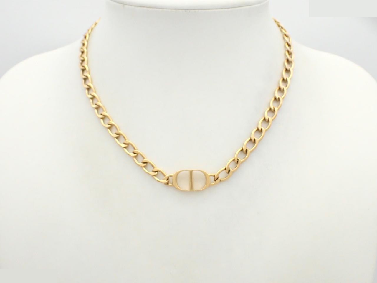 Gold CD necklace, chain approximately 36cm — view 3