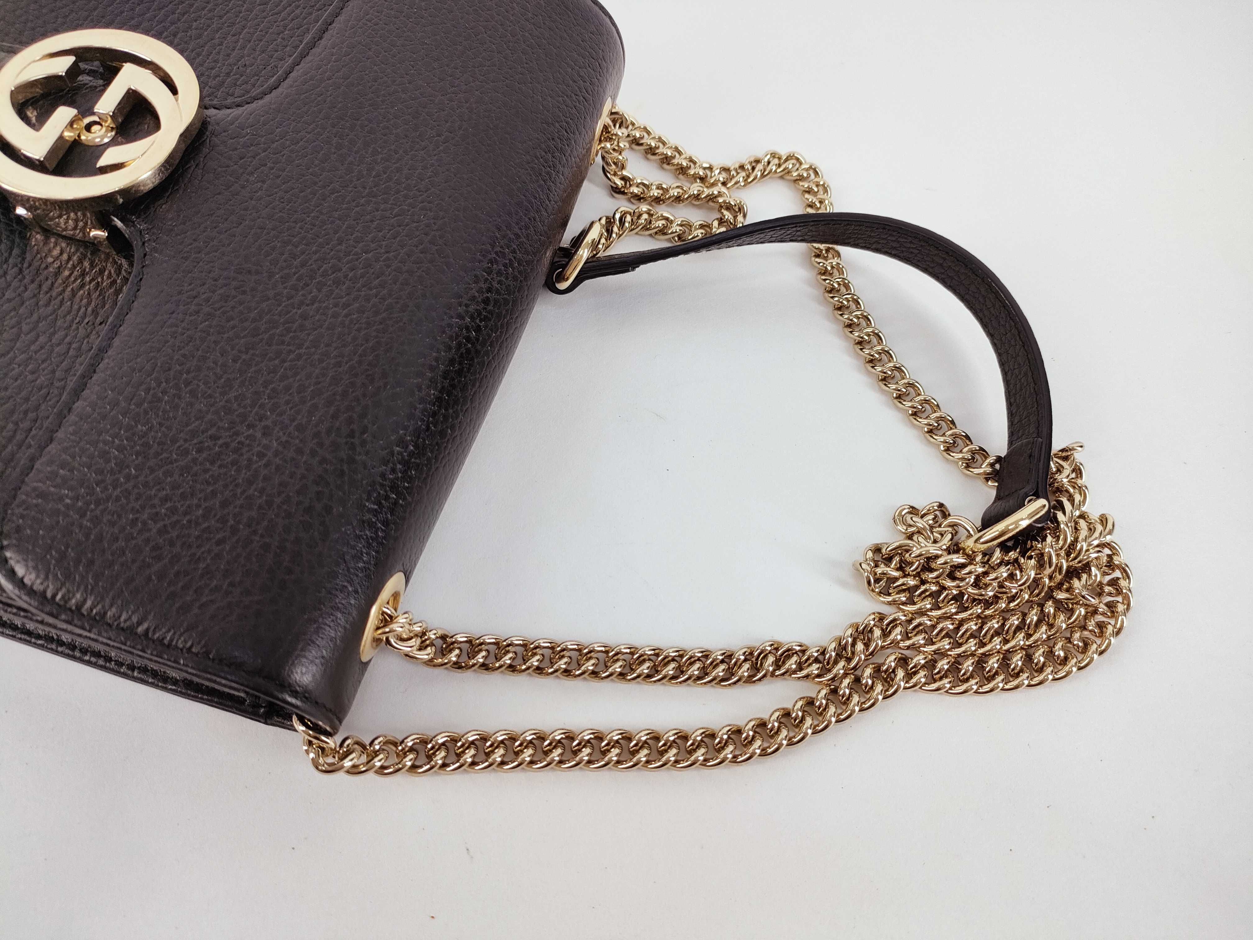 Interlocking GG Chain Bag Black Shoulder Bag — view 3