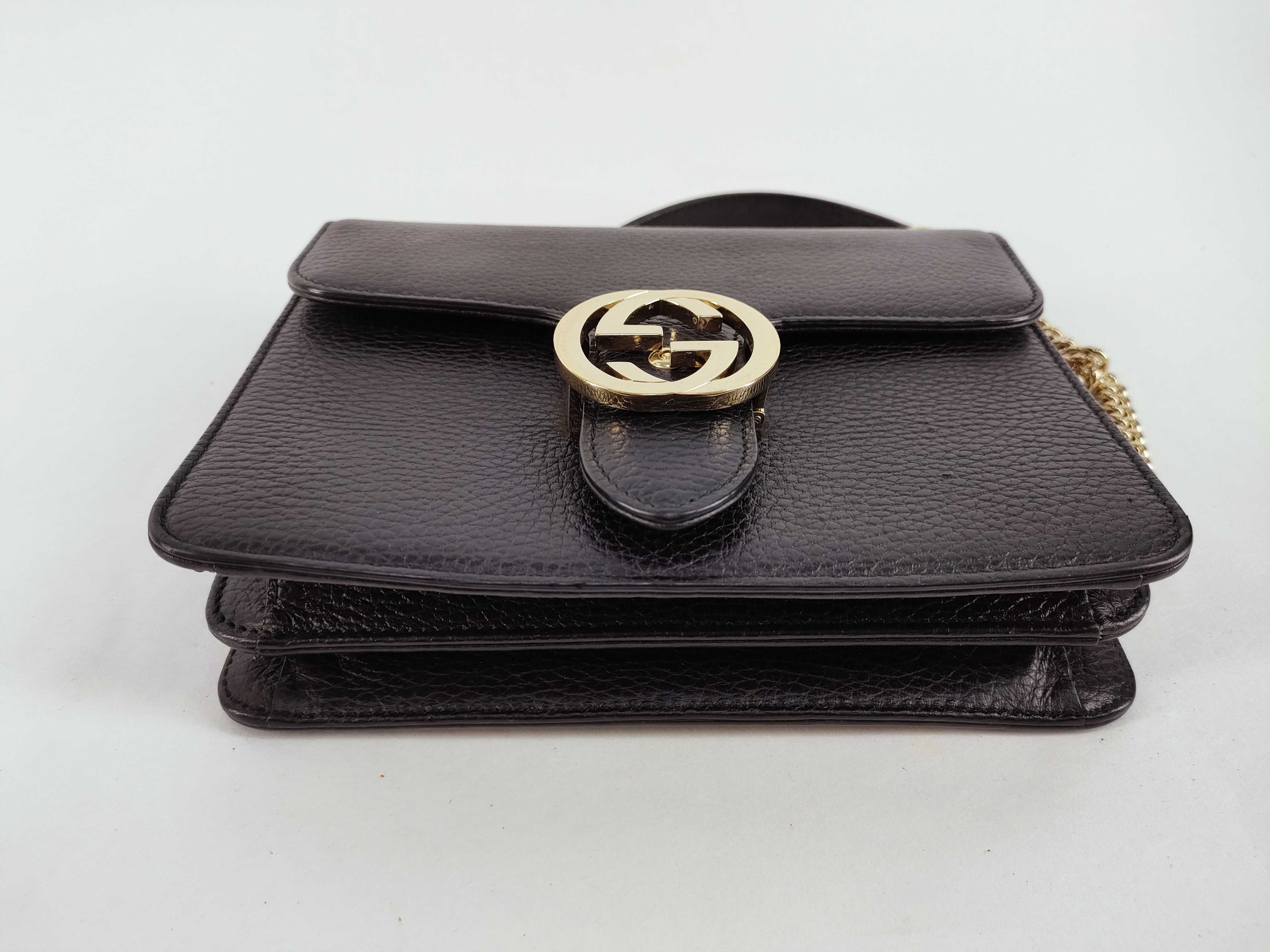 Interlocking GG Chain Bag Black Shoulder Bag — view 7