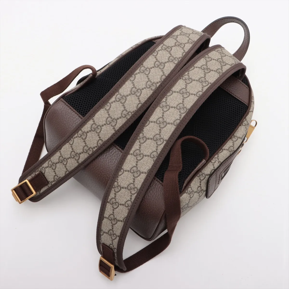 GG Supreme Ophidia PVC x Leather Backpack/Rucksack, Beige x Brown, 547965 — view 5