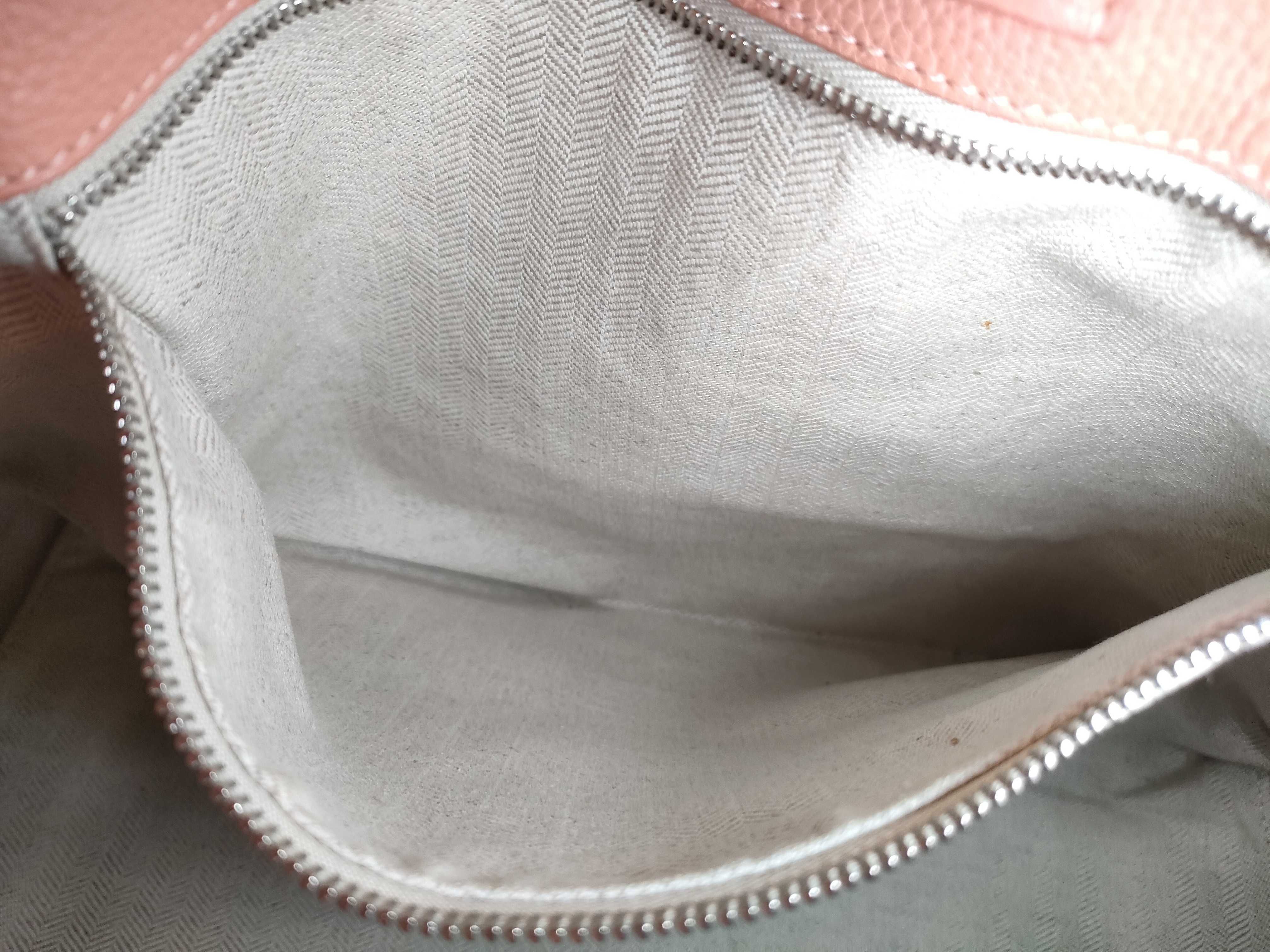 Anagram Dunas Leather Tote Bag, Salmon Pink Tote Bag — view 10