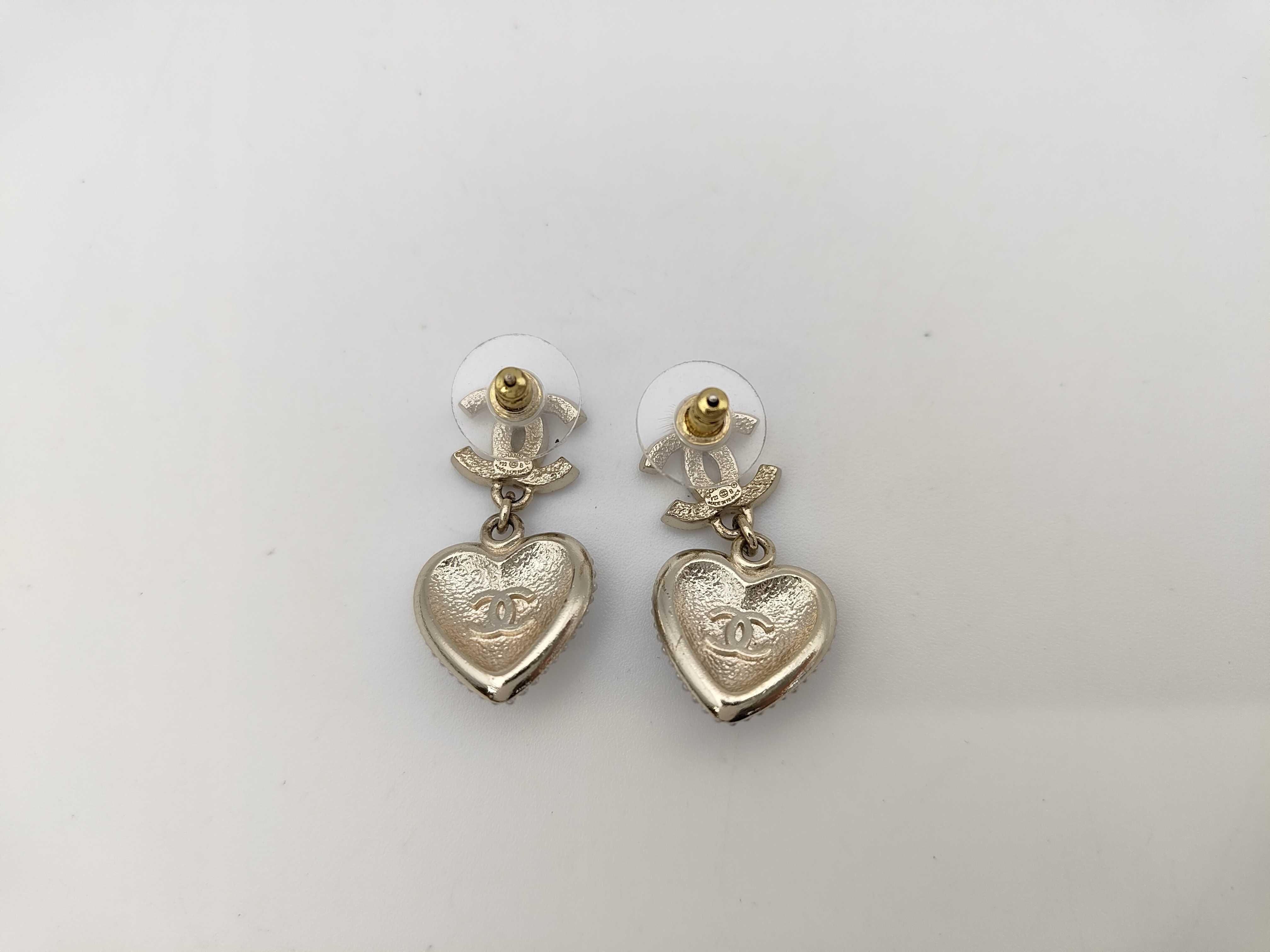 Coco Mark Heart Rhinestone Earrings — view 2