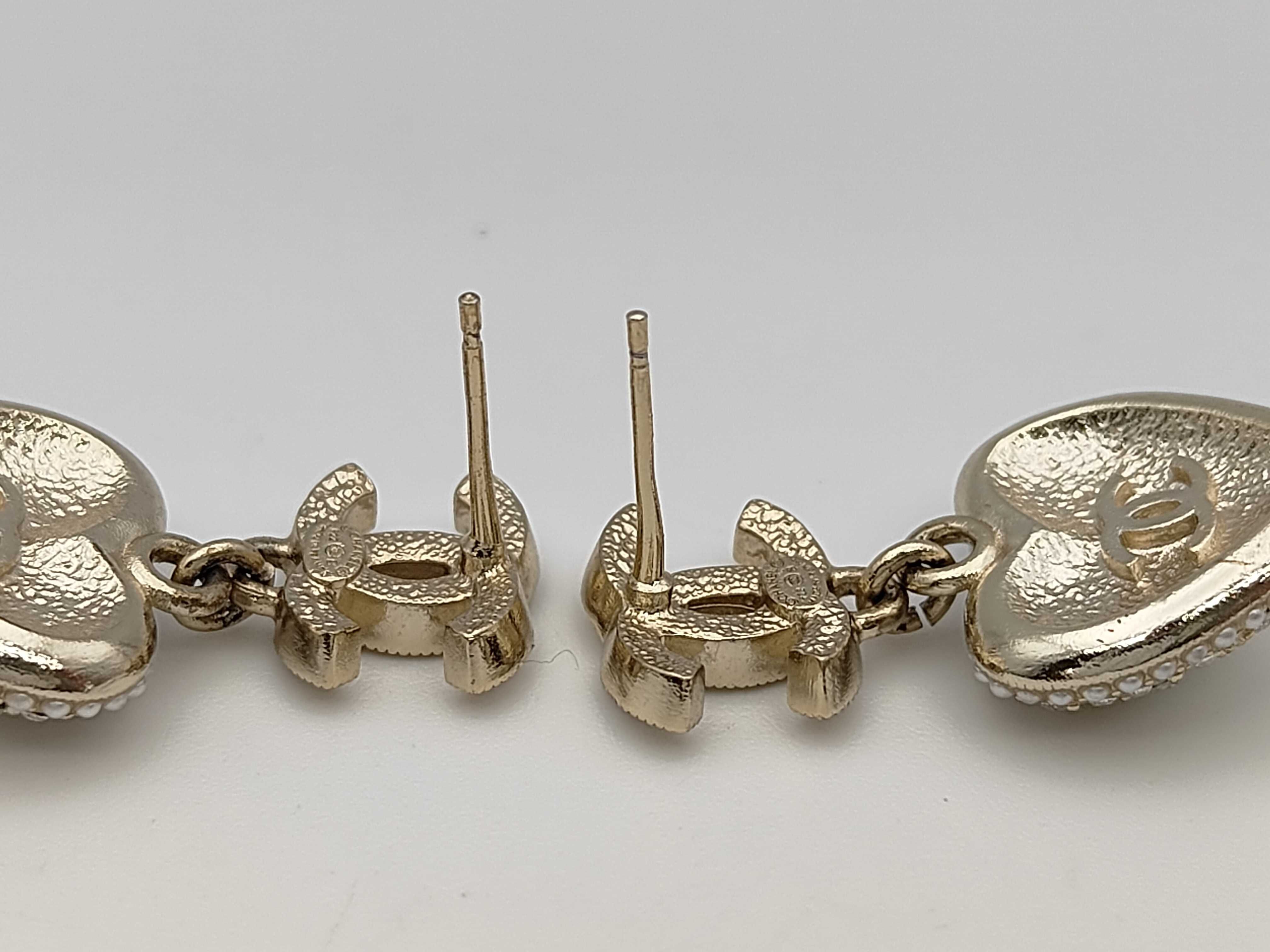Coco Mark Heart Rhinestone Earrings — view 3