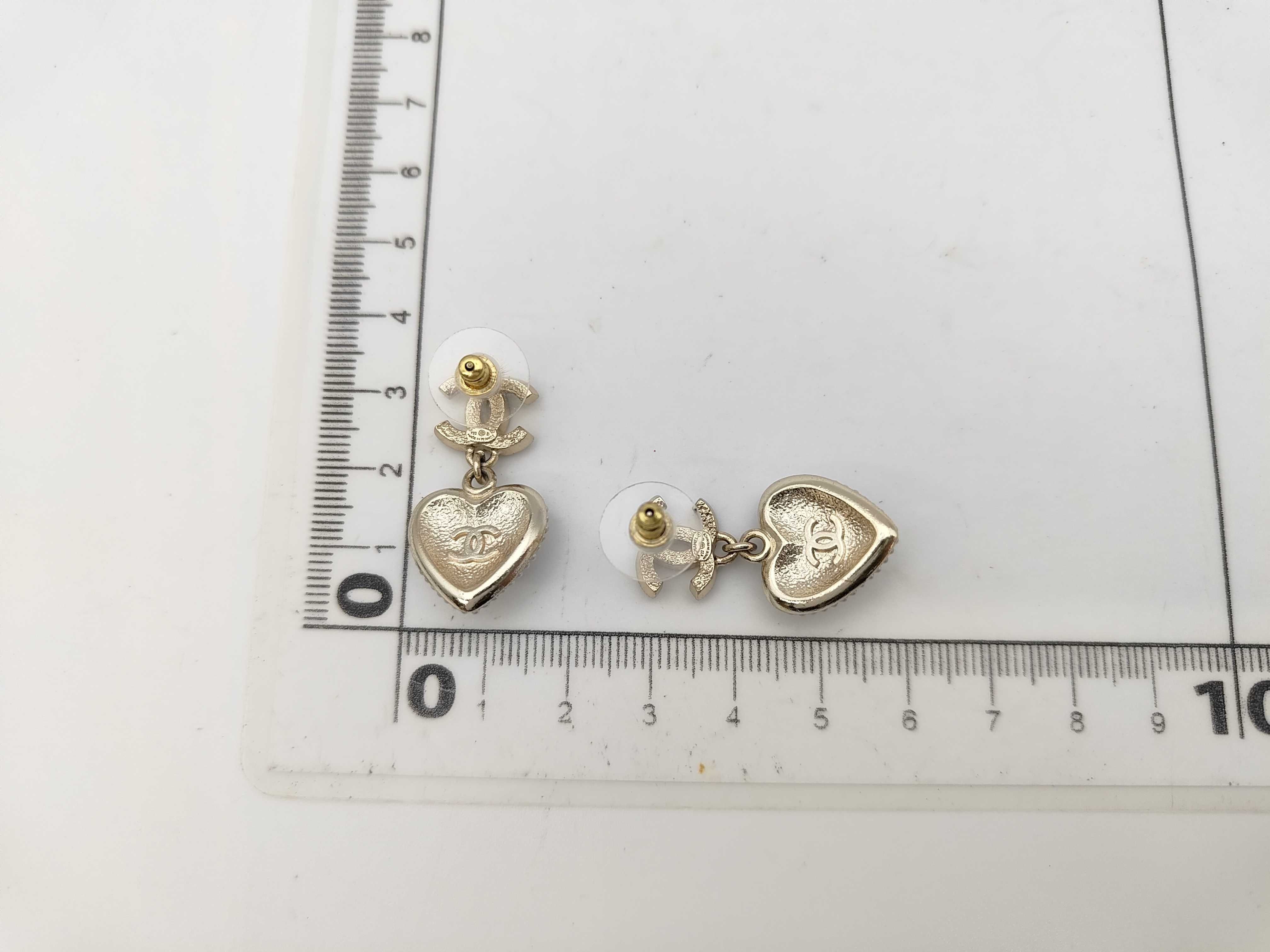 Coco Mark Heart Rhinestone Earrings — view 5