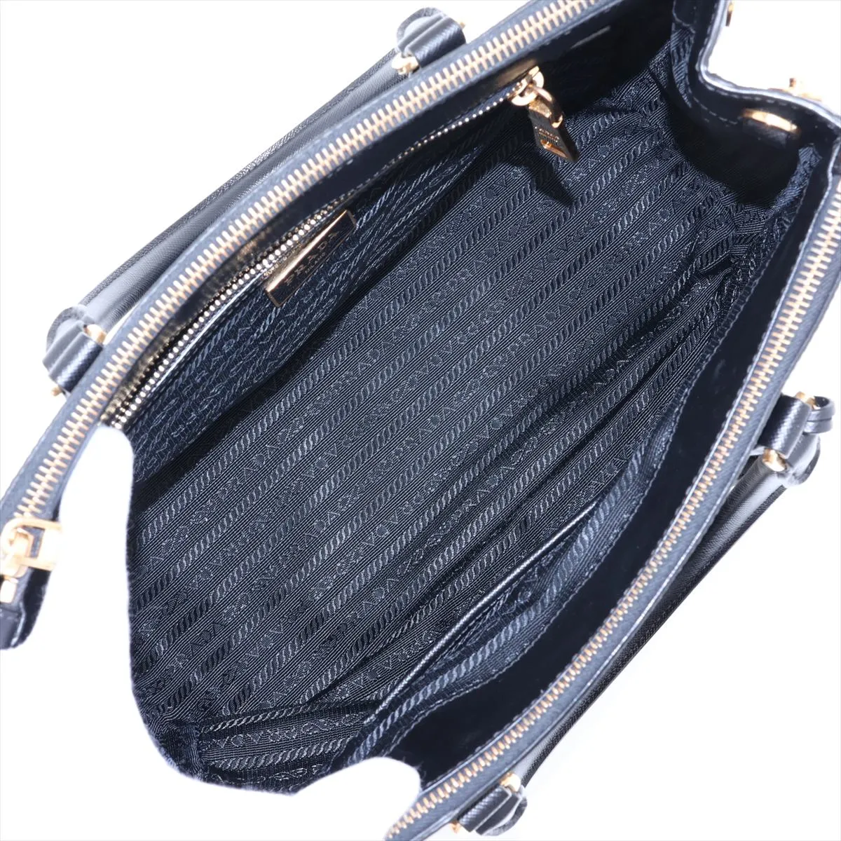 Saffiano Galleria Leather 2-Way Handbag, Black — view 8