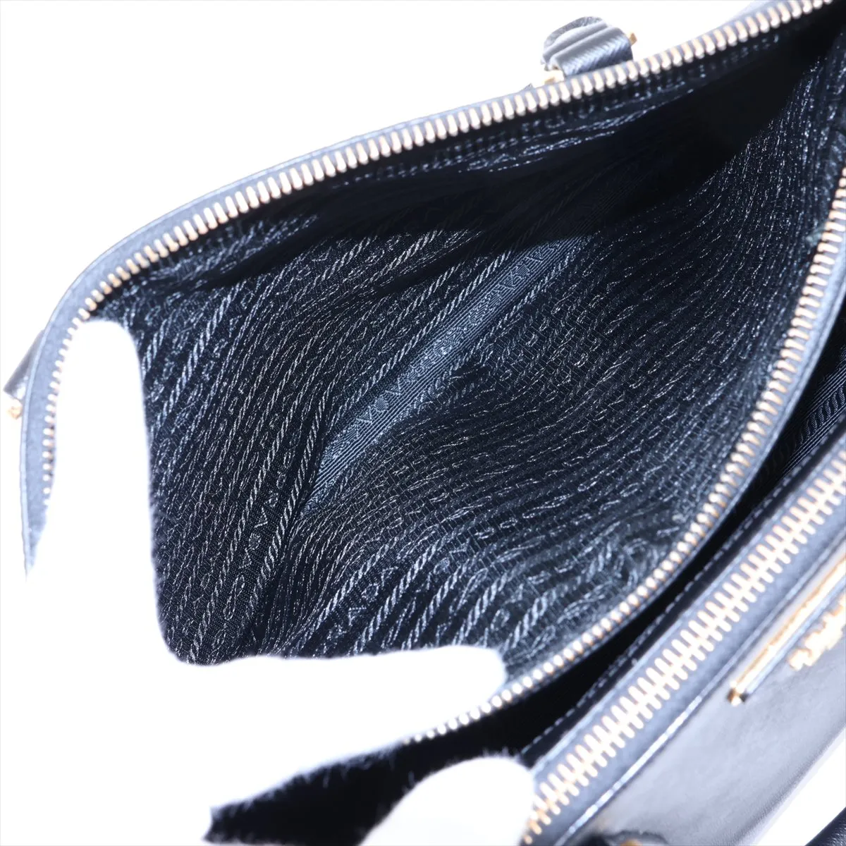 Saffiano Galleria Leather 2-Way Handbag, Black — view 9