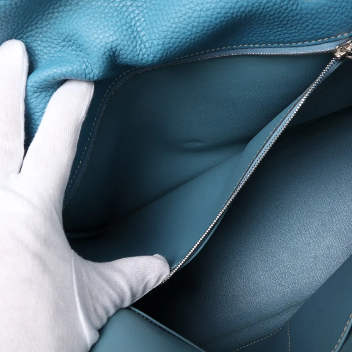 [Individually packaged] Hermes Kelly 35 Letournée Togo Blue Jean Silver Hardware N:2010 — view 11