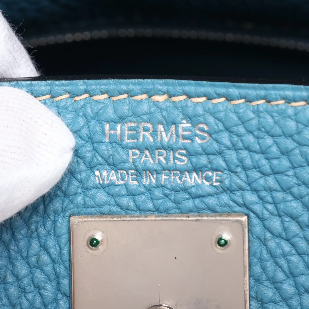 [Individually packaged] Hermes Kelly 35 Letournée Togo Blue Jean Silver Hardware N:2010 — view 12