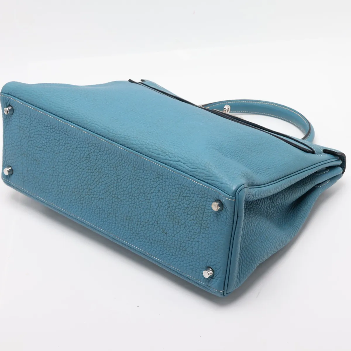 [Individually packaged] Hermes Kelly 35 Letournée Togo Blue Jean Silver Hardware N:2010 — view 3