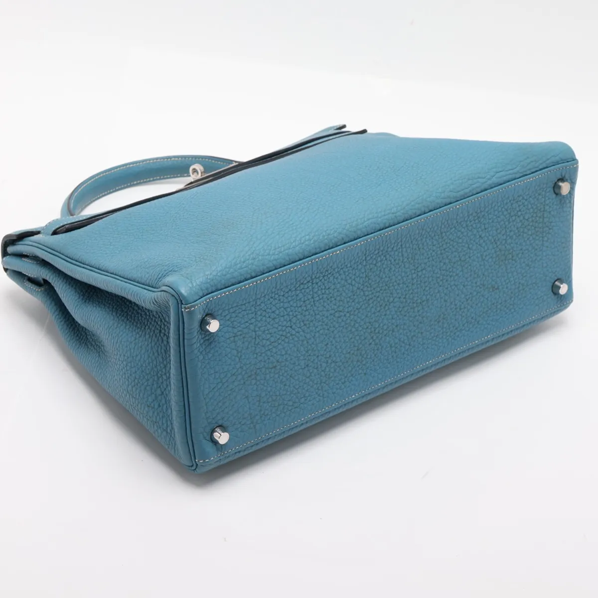 [Individually packaged] Hermes Kelly 35 Letournée Togo Blue Jean Silver Hardware N:2010 — view 4