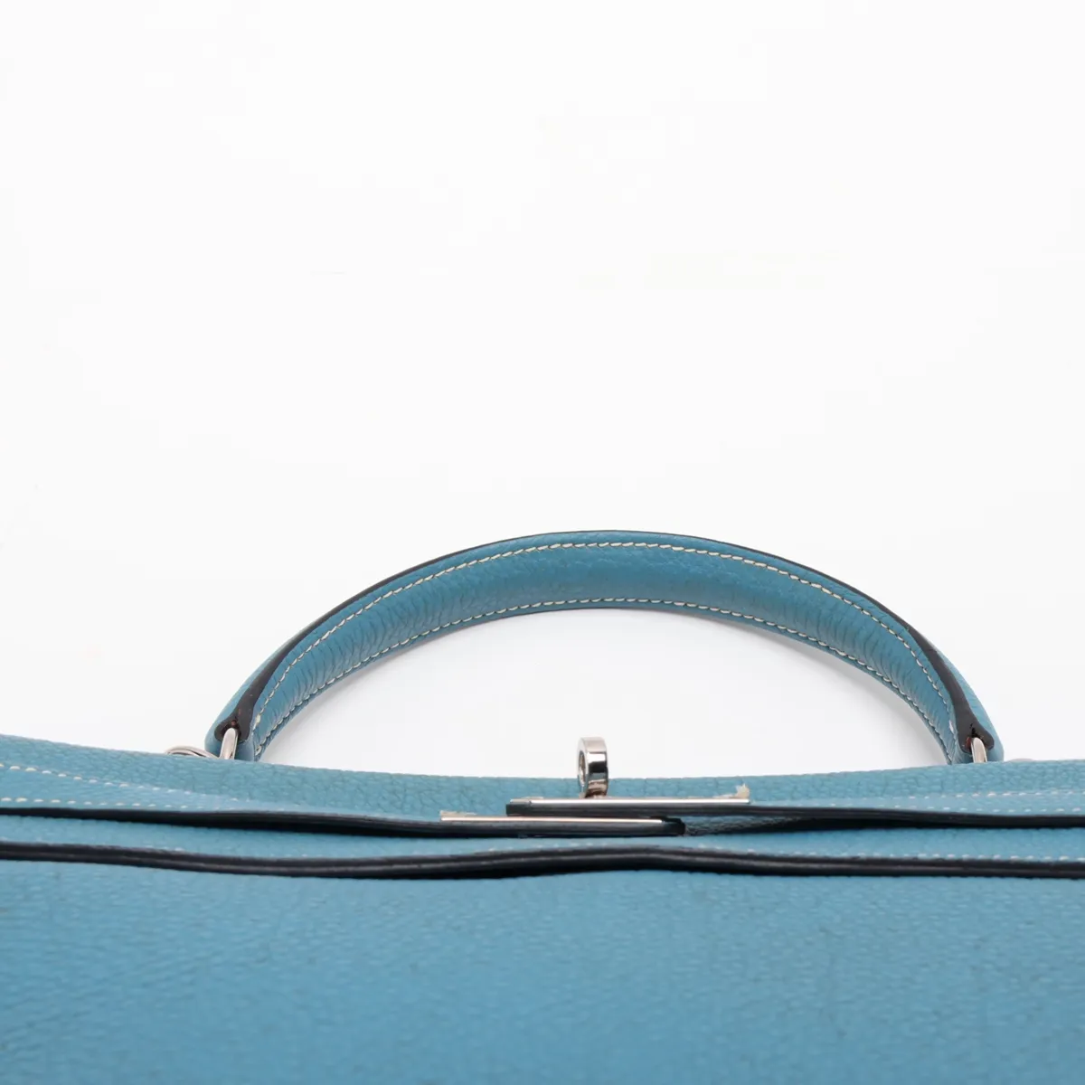 [Individually packaged] Hermes Kelly 35 Letournée Togo Blue Jean Silver Hardware N:2010 — view 6