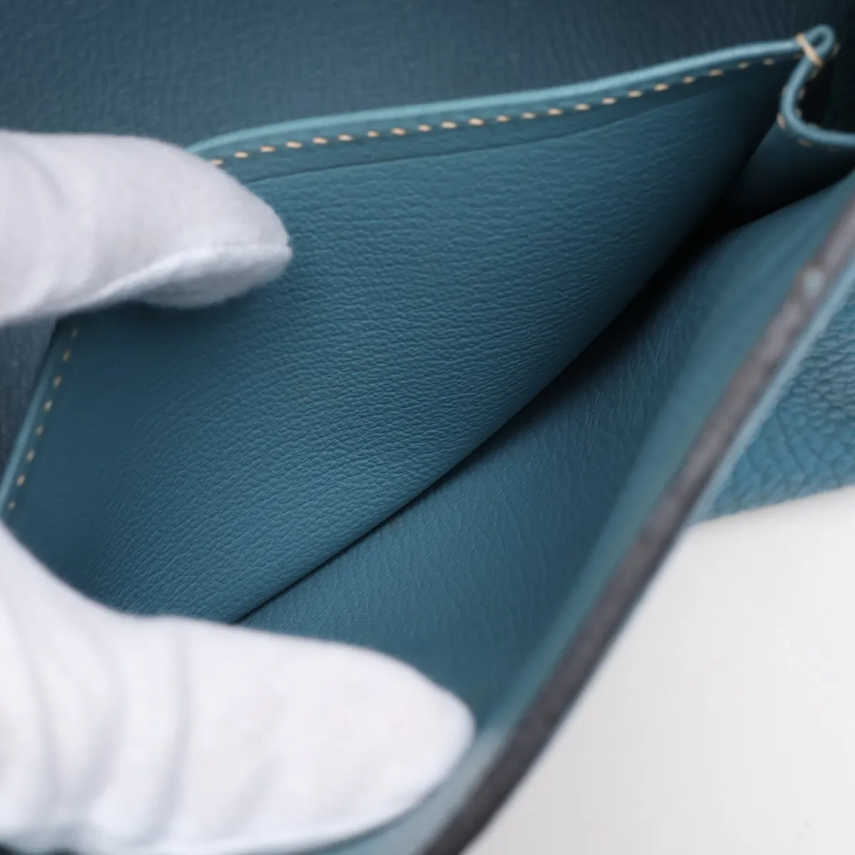 [Individually packaged] Hermes Kelly 35 Letournée Togo Blue Jean Silver Hardware N:2010 — view 9