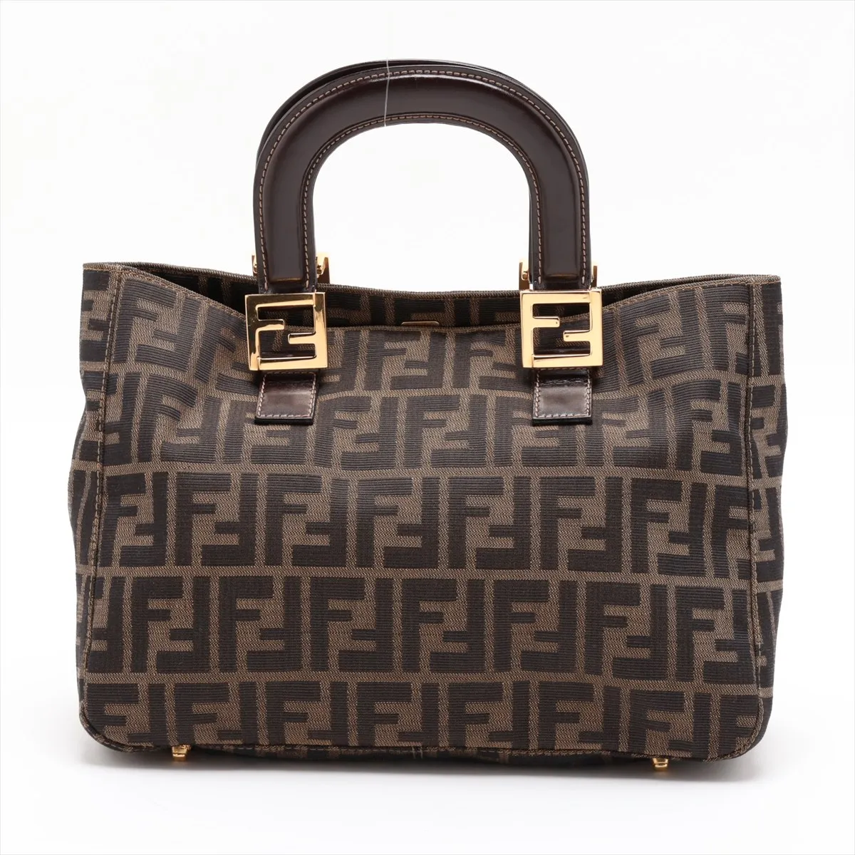 Zucca 26329 Canvas x Leather Handbag Brown — view 2