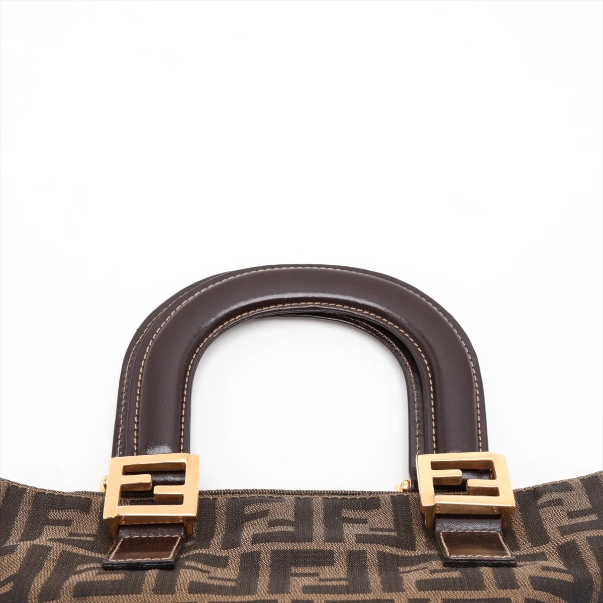 Zucca 26329 Canvas x Leather Handbag Brown — view 6