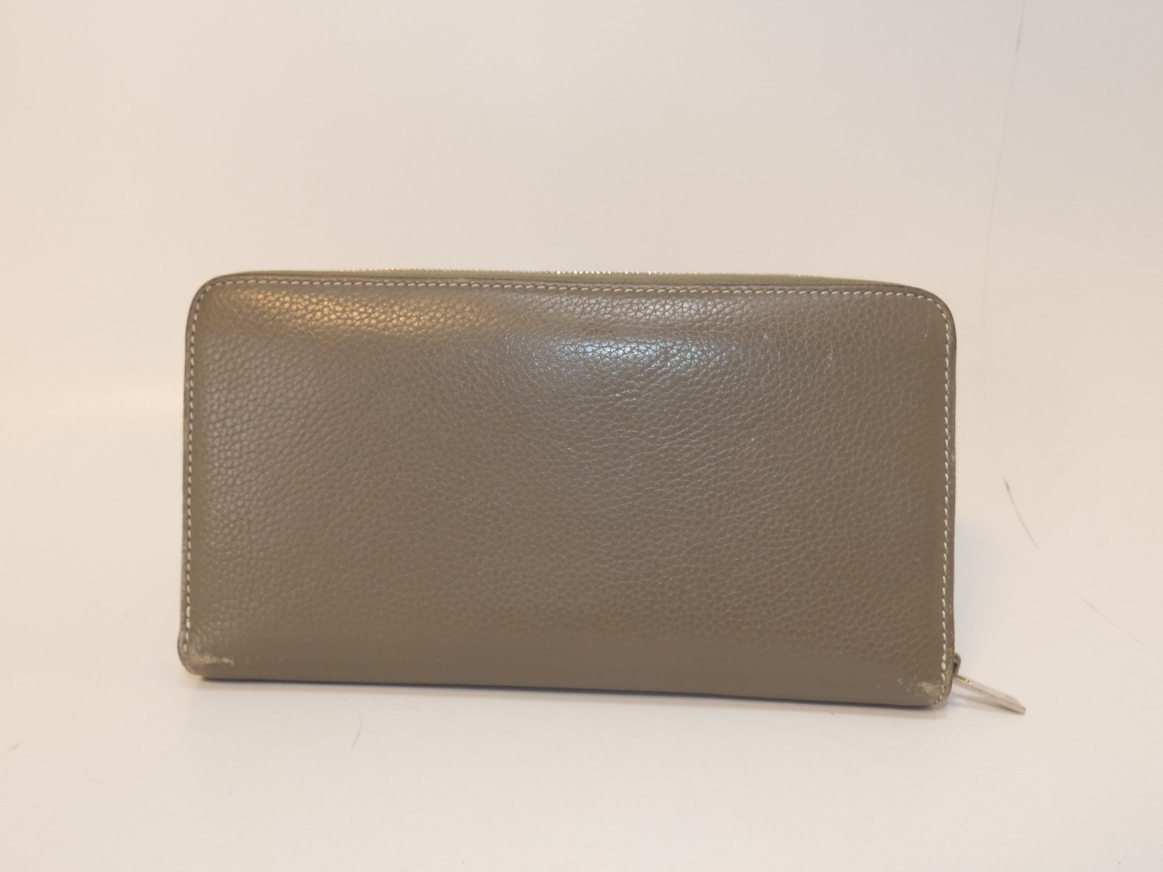 Leather Round Zip Long Wallet — view 2