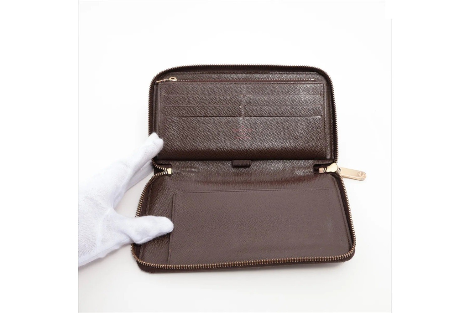 Damier Zippy Organizer N60003 Leather Long Wallet — view 3