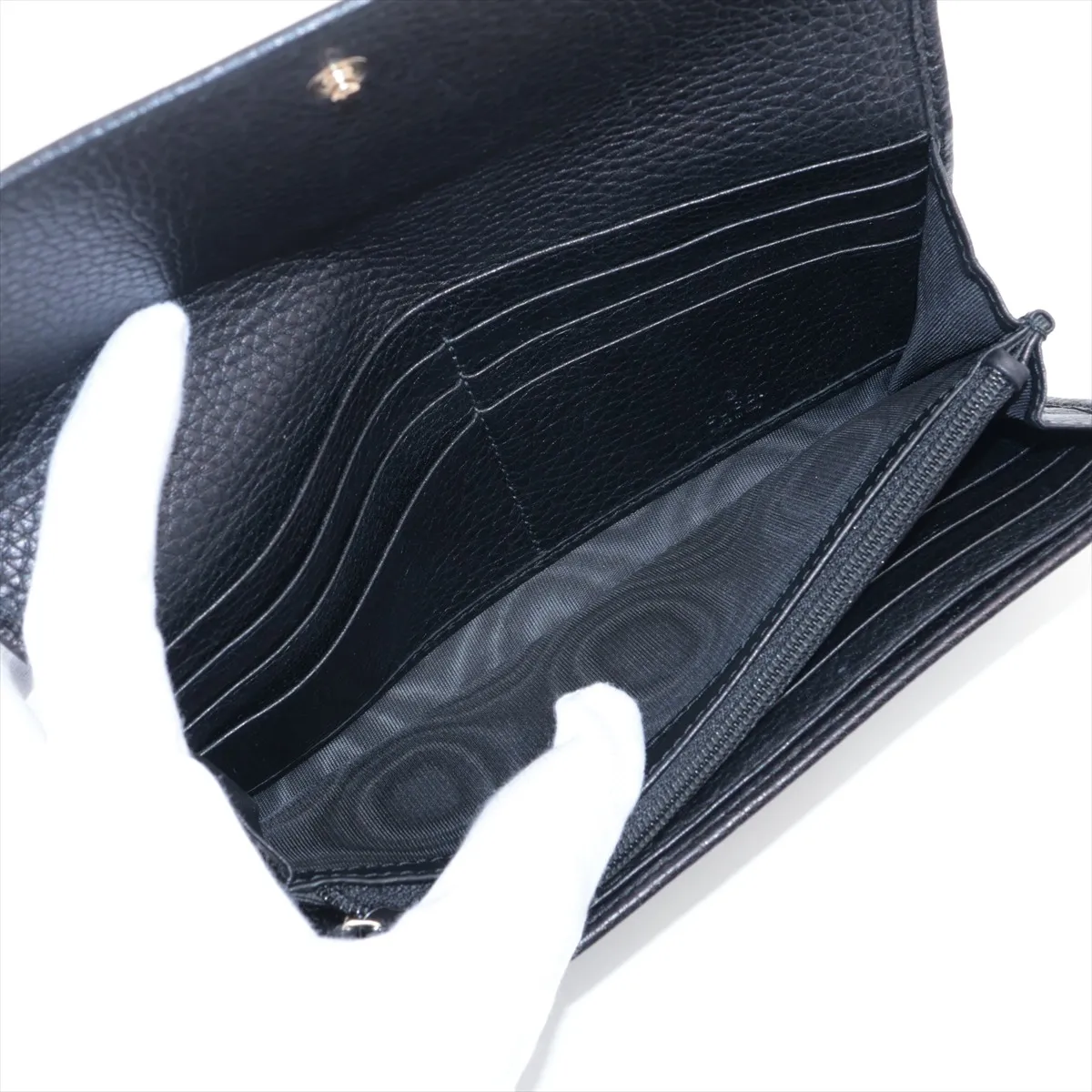 Soho Interlocking G 282414 Leather Long Wallet Black — view 5