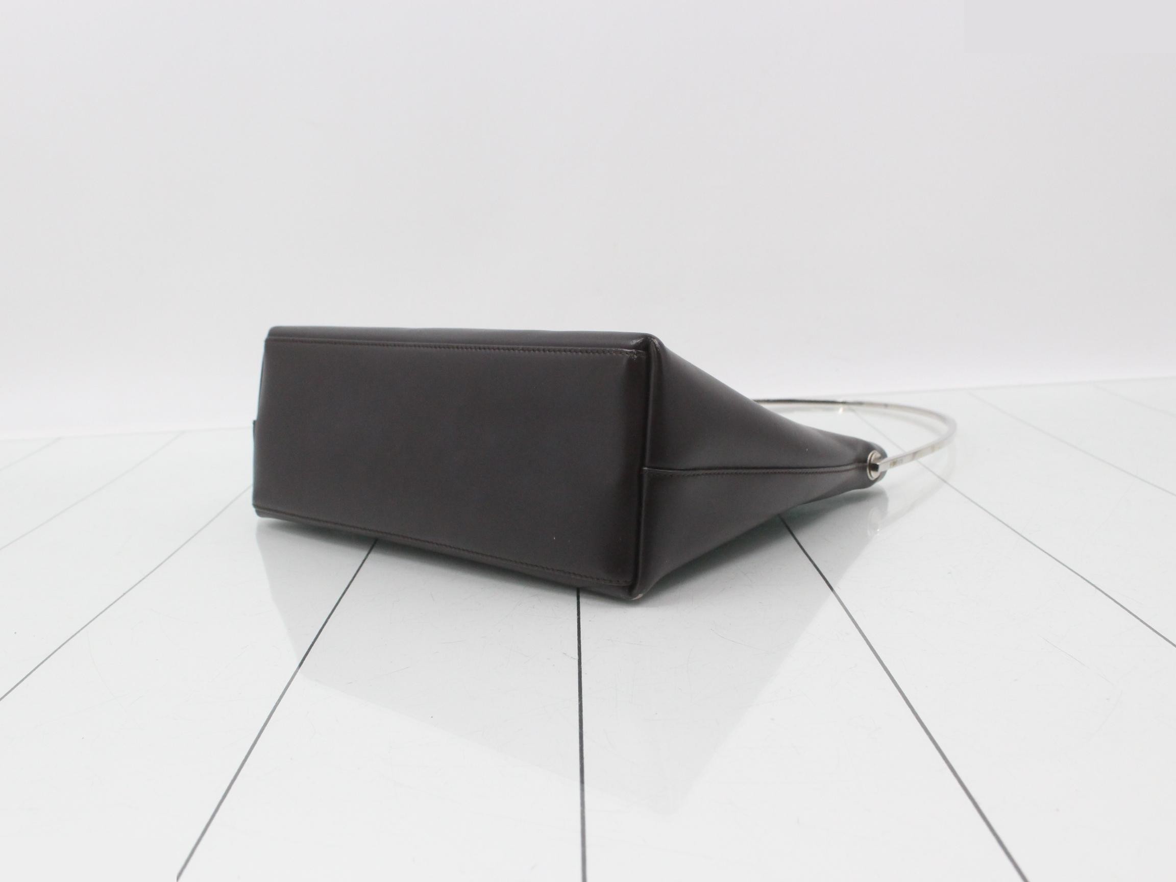 Suede, metal handle shoulder bag — view 6