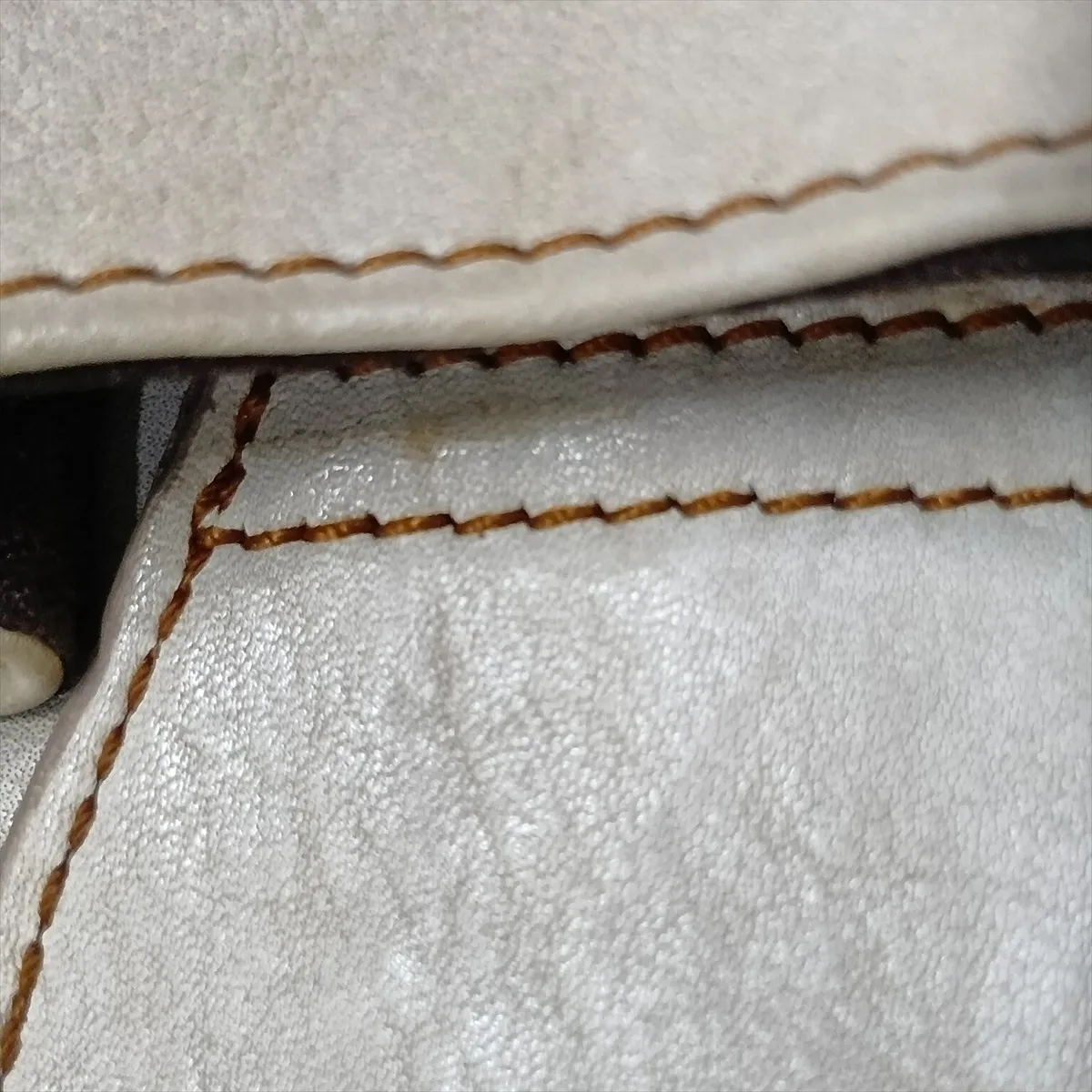 Gaucho Leather Shoulder Bag, Beige — view 9
