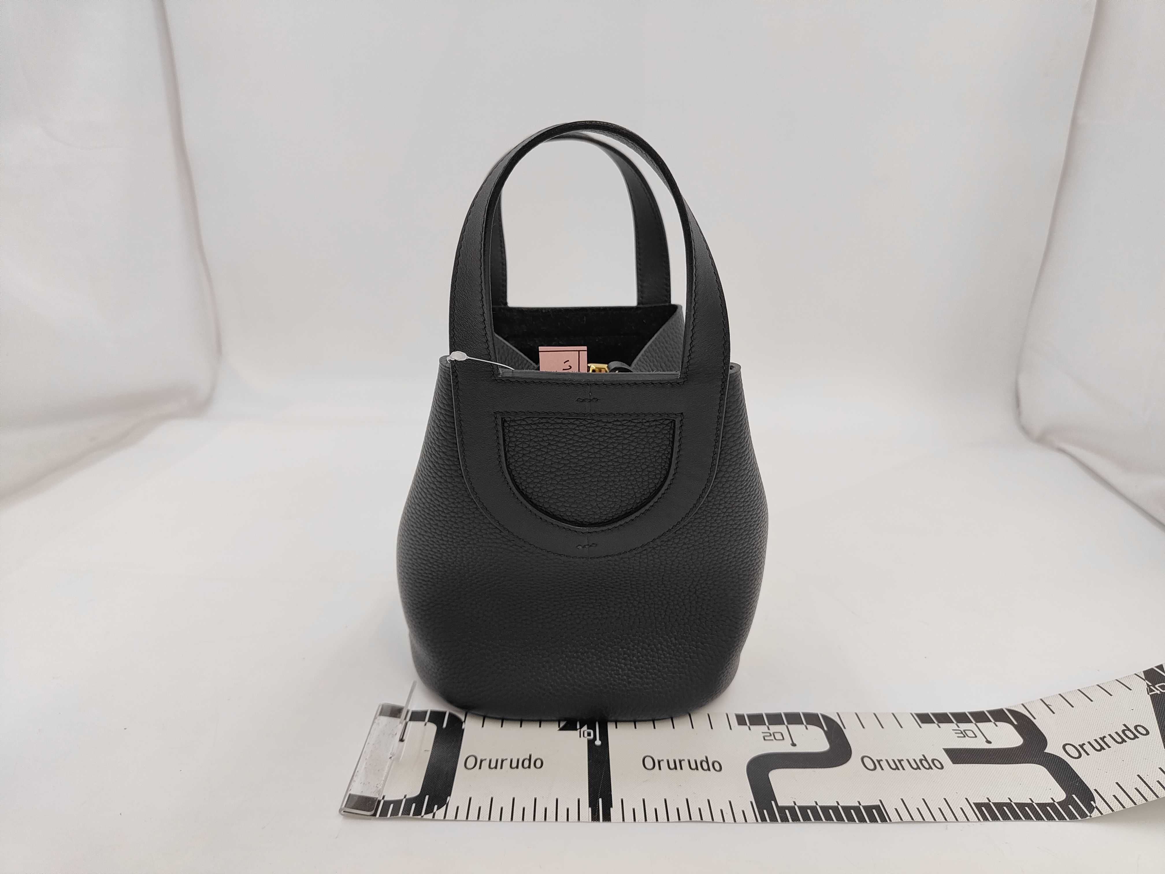 In the Loop 18 Taurillon Leather Handbag, Black, Gold Hardware, W Stamp — view 2