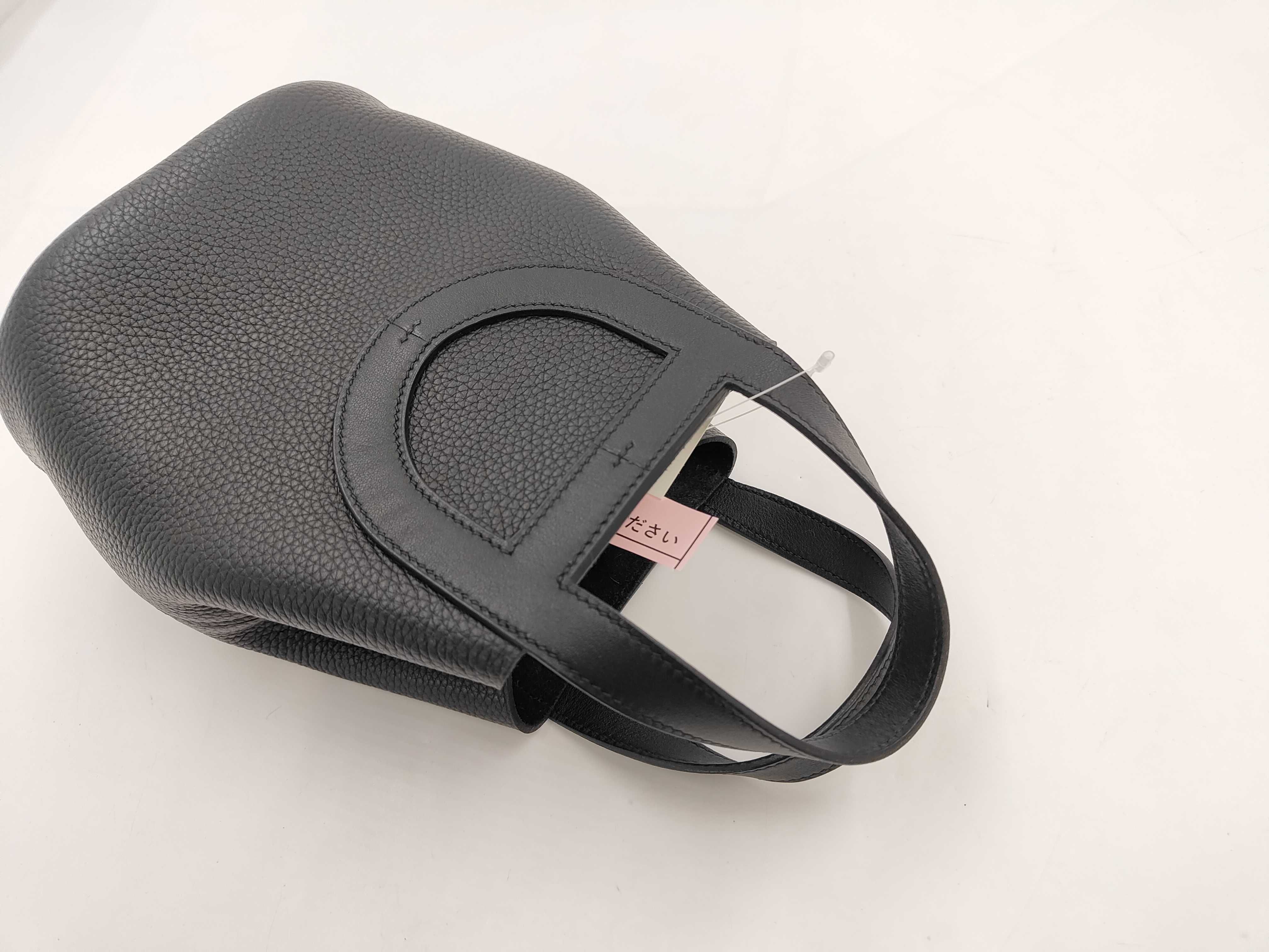 In the Loop 18 Taurillon Leather Handbag, Black, Gold Hardware, W Stamp — view 5