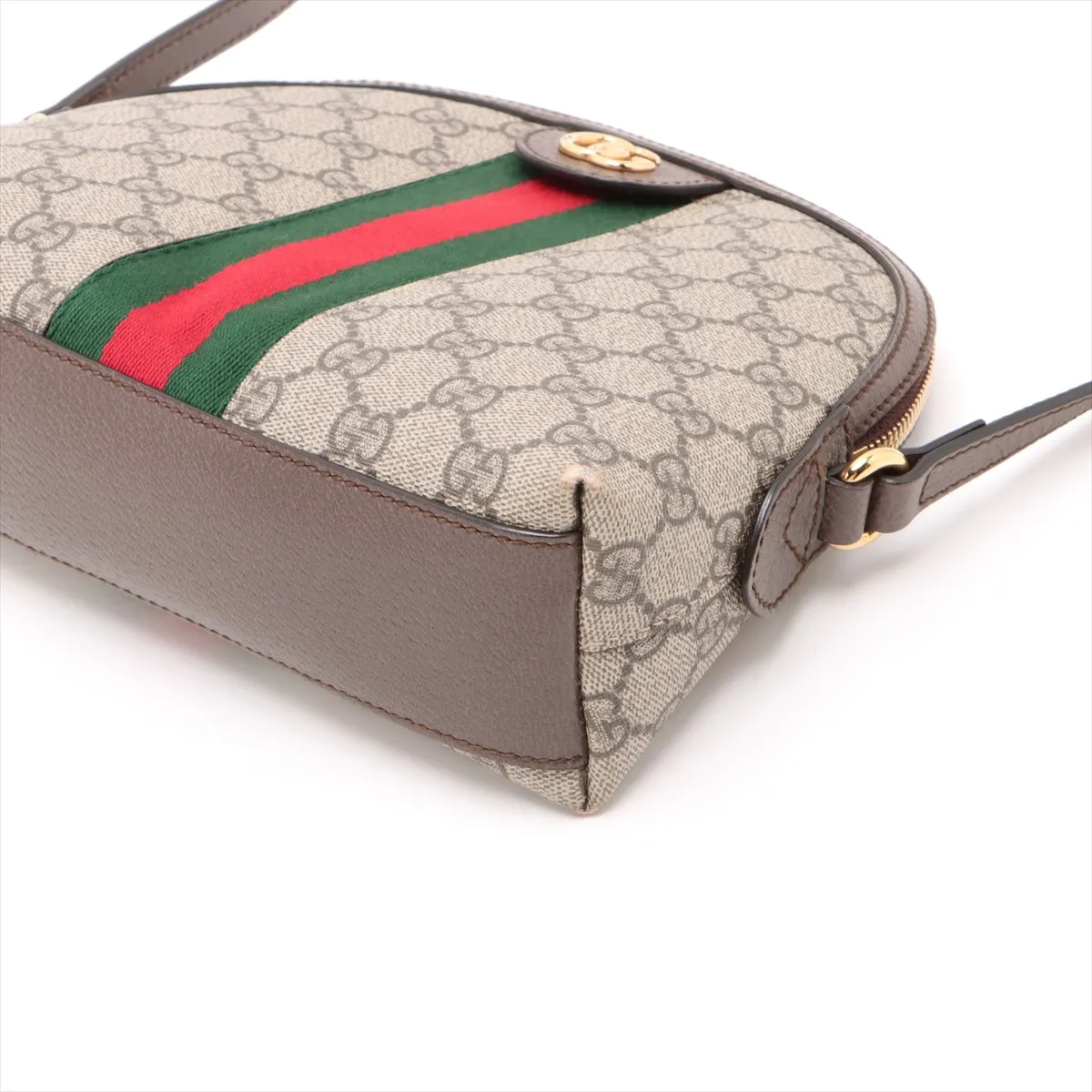 GG Supreme PVC x Leather Shoulder Bag Beige x Brown 499621 — view 3