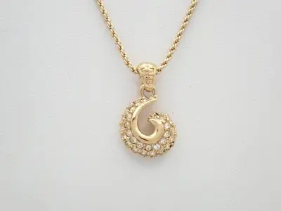 Gold necklace, chain approximately 50cm