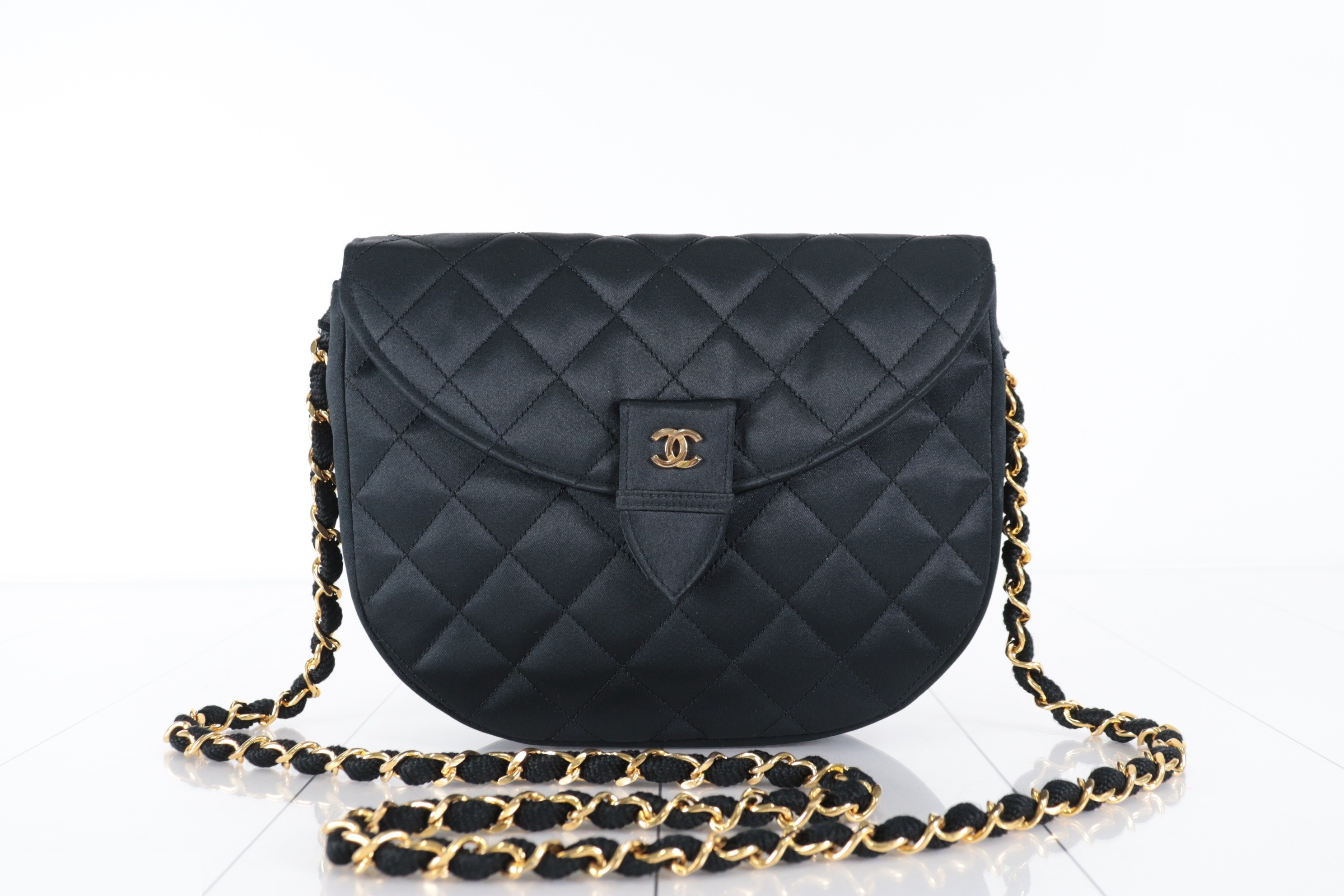 Coco Mark Satin Chain Shoulder Bag (Series 0) — view 2