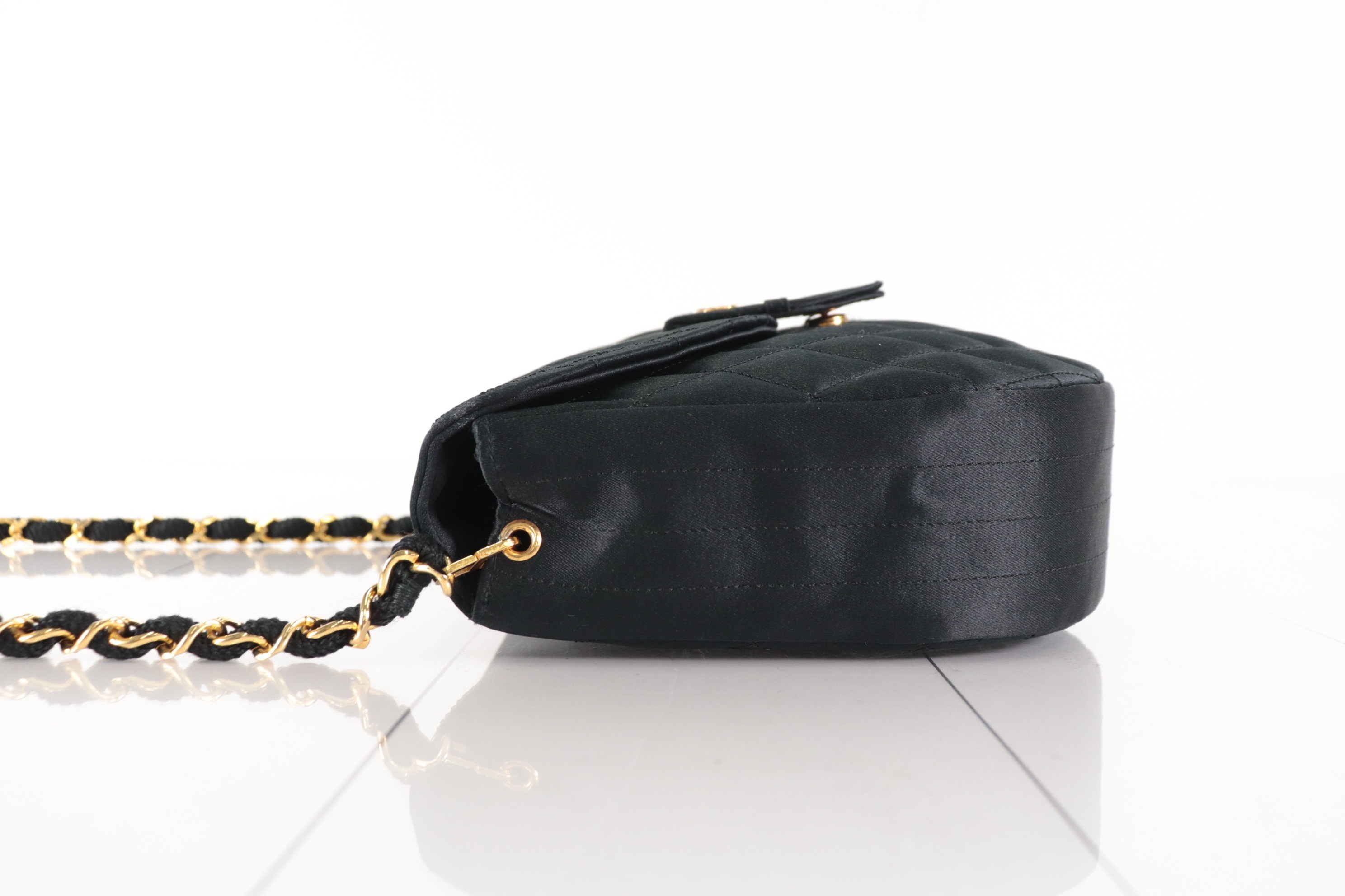 Coco Mark Satin Chain Shoulder Bag (Series 0) — view 4