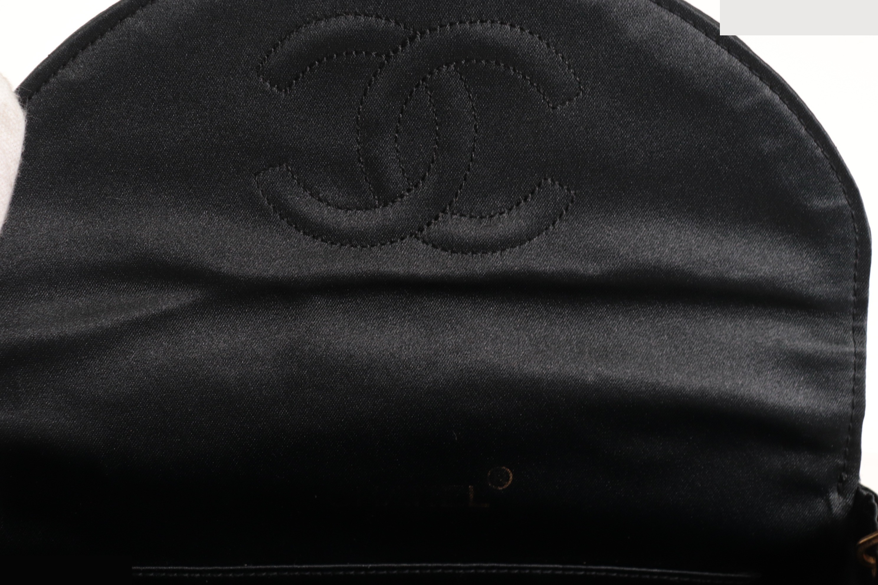 Coco Mark Satin Chain Shoulder Bag (Series 0) — view 8