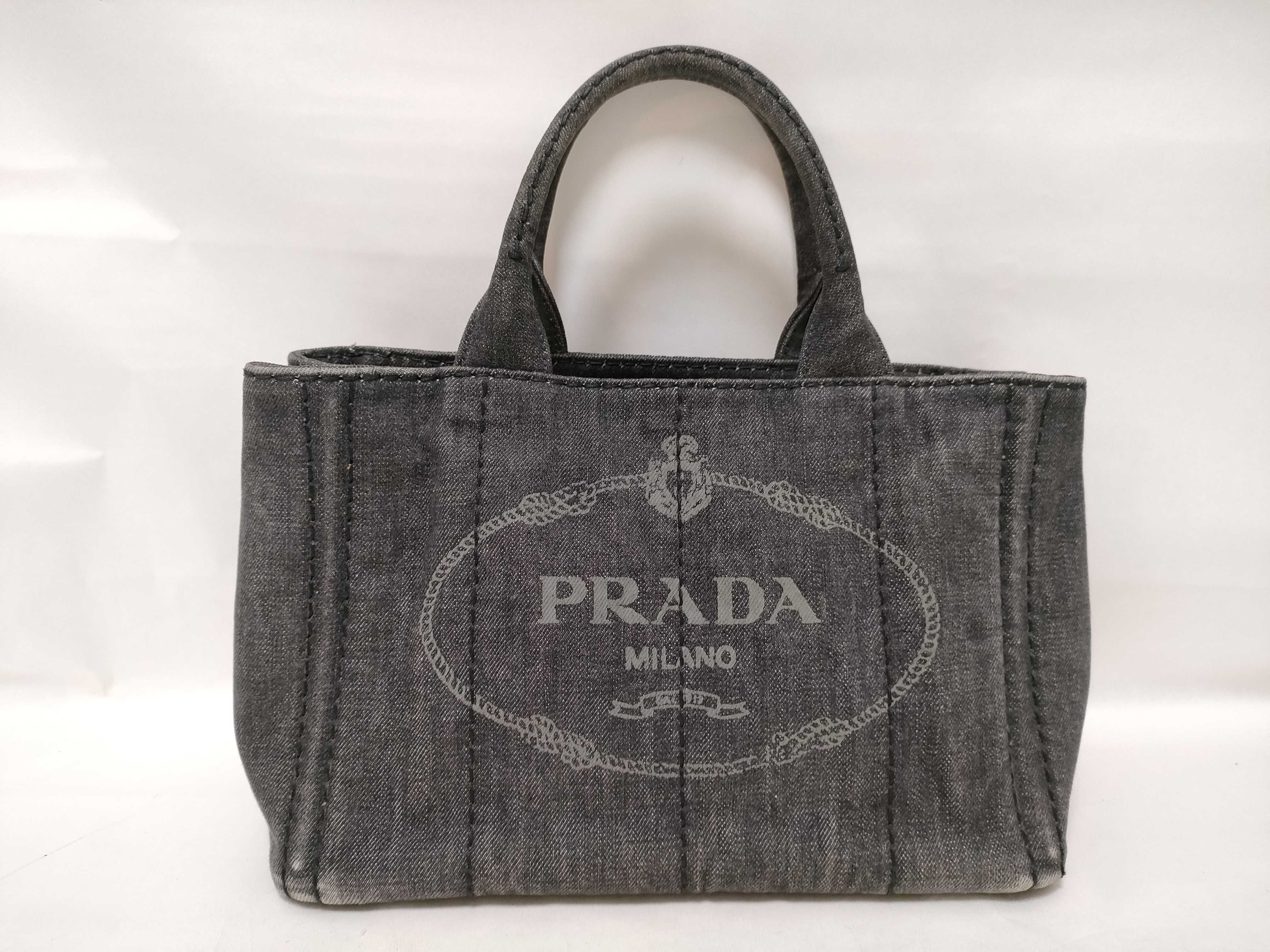 Canapa Denim 2-Way Handbag, Black, 1BG439 (Shoulder strap not included)