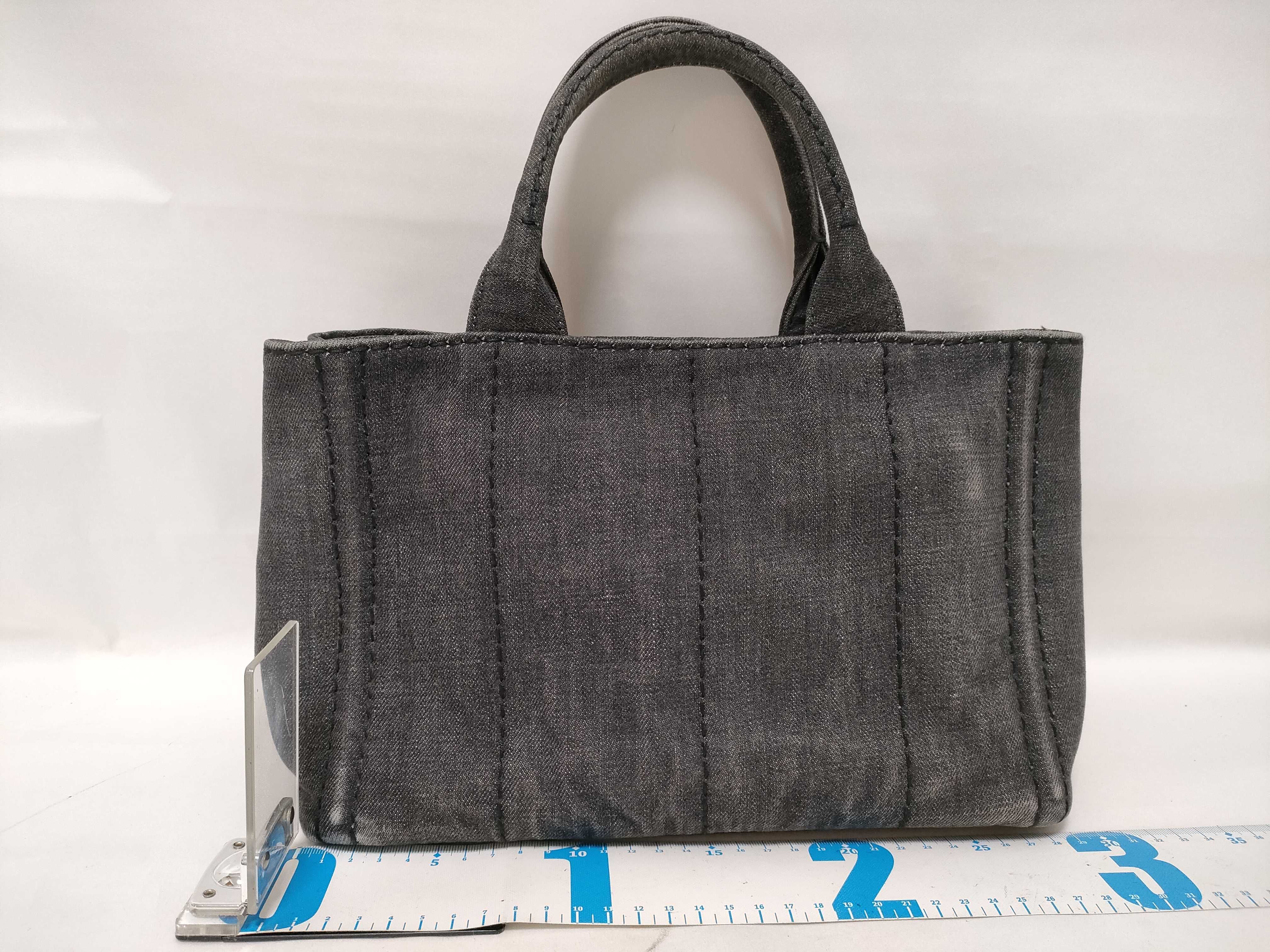 Canapa Denim 2-Way Handbag, Black, 1BG439 (Shoulder strap not included) — view 2