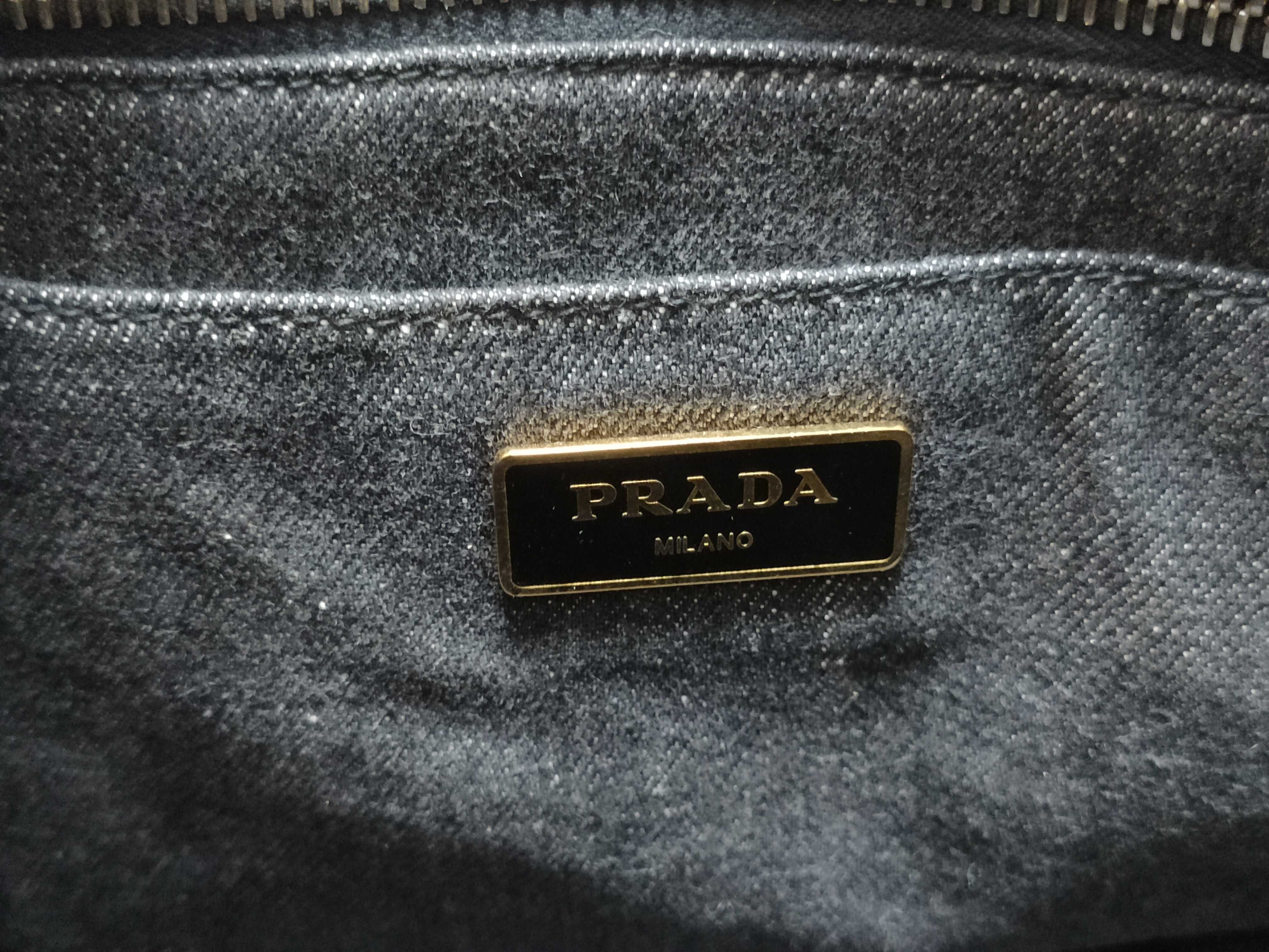Canapa Denim 2-Way Handbag, Black, 1BG439 (Shoulder strap not included) — view 14