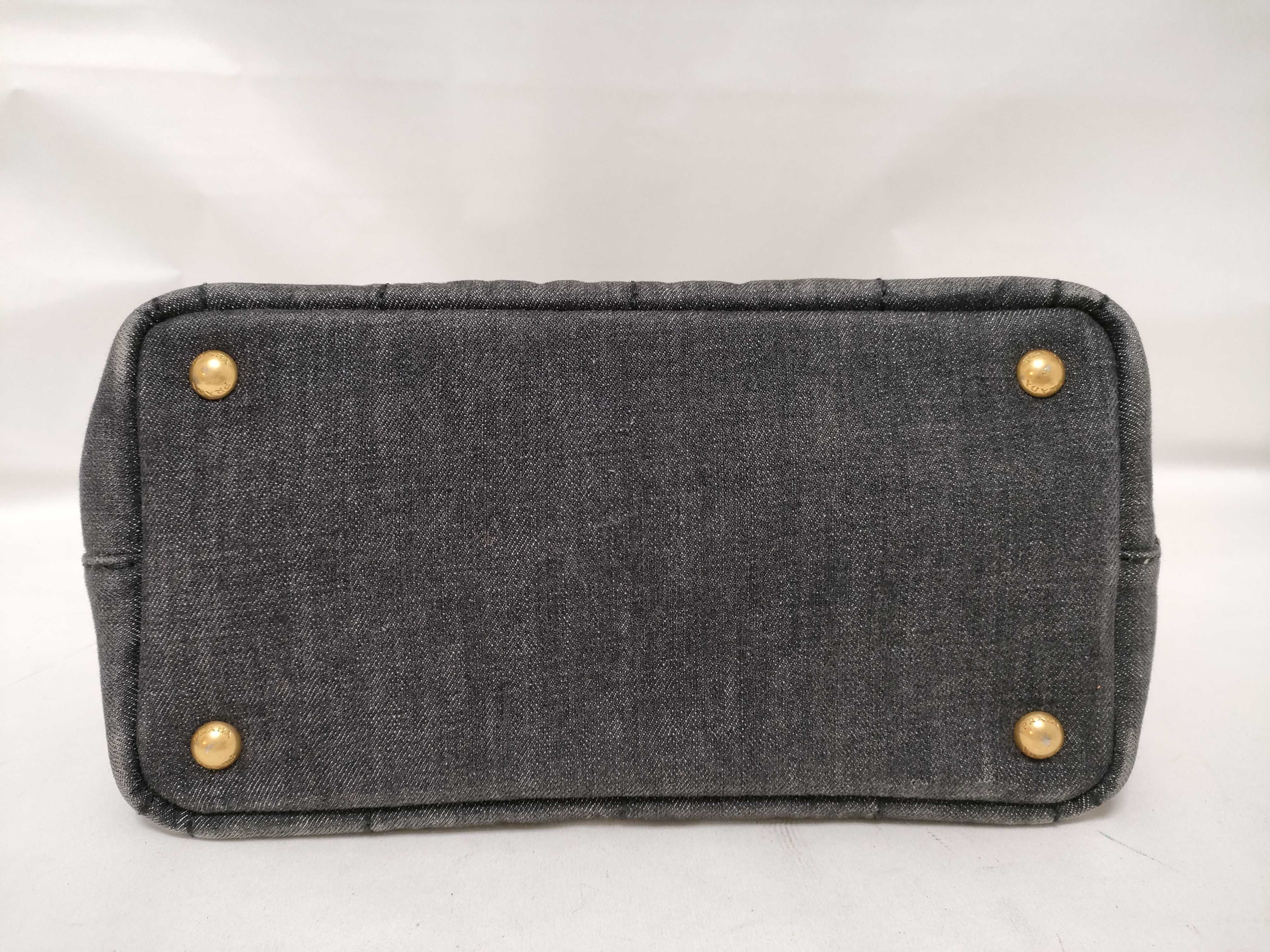 Canapa Denim 2-Way Handbag, Black, 1BG439 (Shoulder strap not included) — view 7