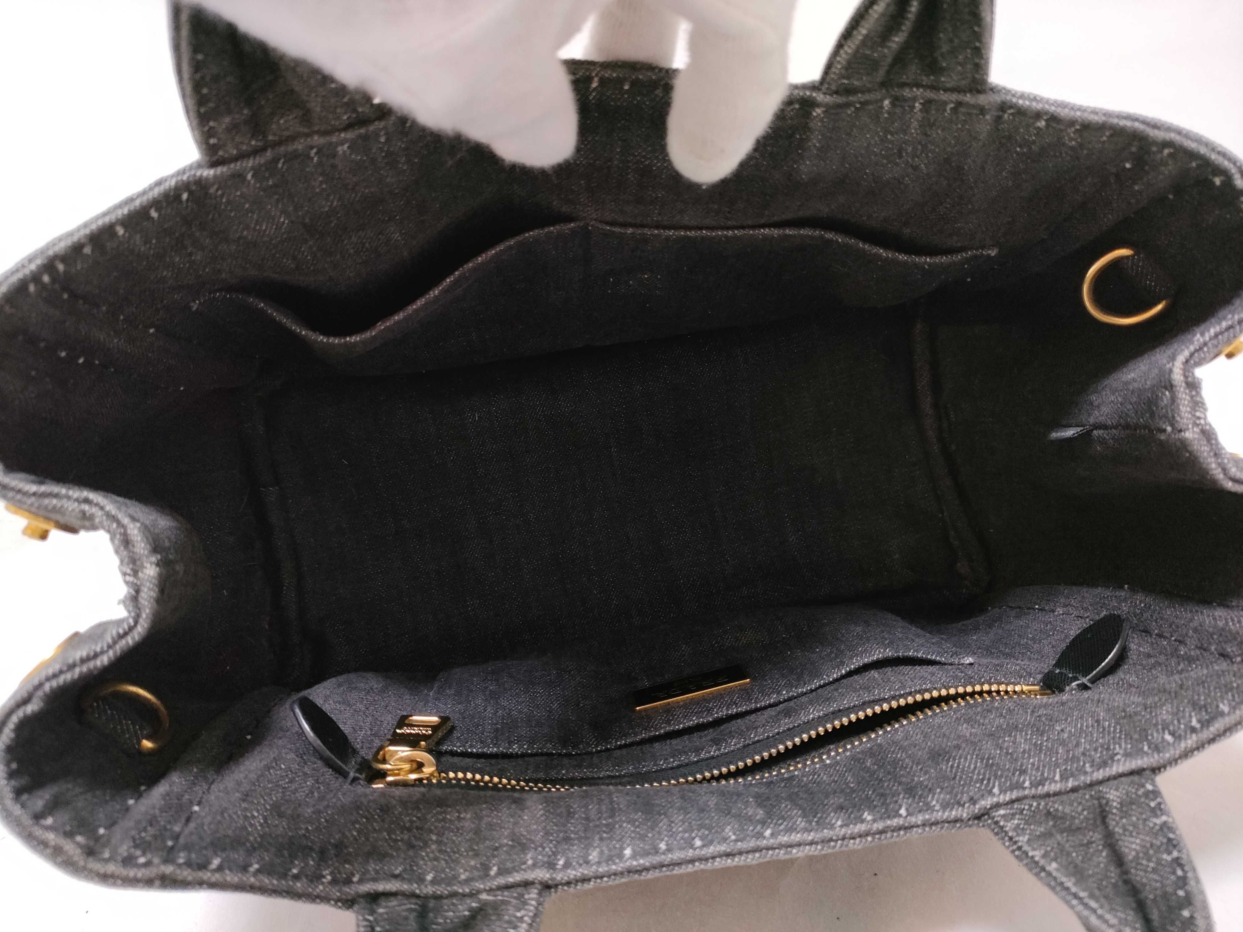 Canapa Denim 2-Way Handbag, Black, 1BG439 (Shoulder strap not included) — view 9